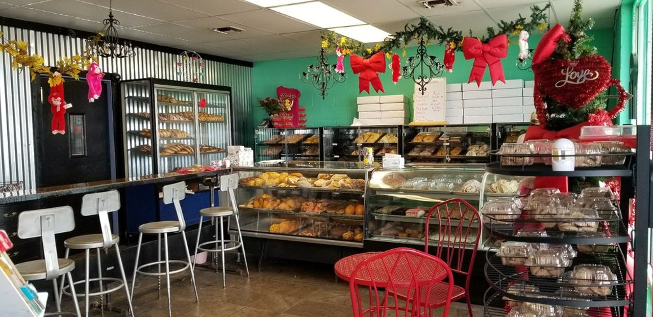 Chico&#146;s Bakery
9155 S. Zarzamora St., (210) 922-4793
Chico&#146;s is your standard panaderia with cases full of pan dulce and San Antonio-themed artwork on brightly colored walls. Just as bright is the pink icing on their piedras. If abuela needs to snack on something softer, you can buy a seasonal favorite: cheesy and sugary capirotada.
Photo via Yelp / Dennis S.
