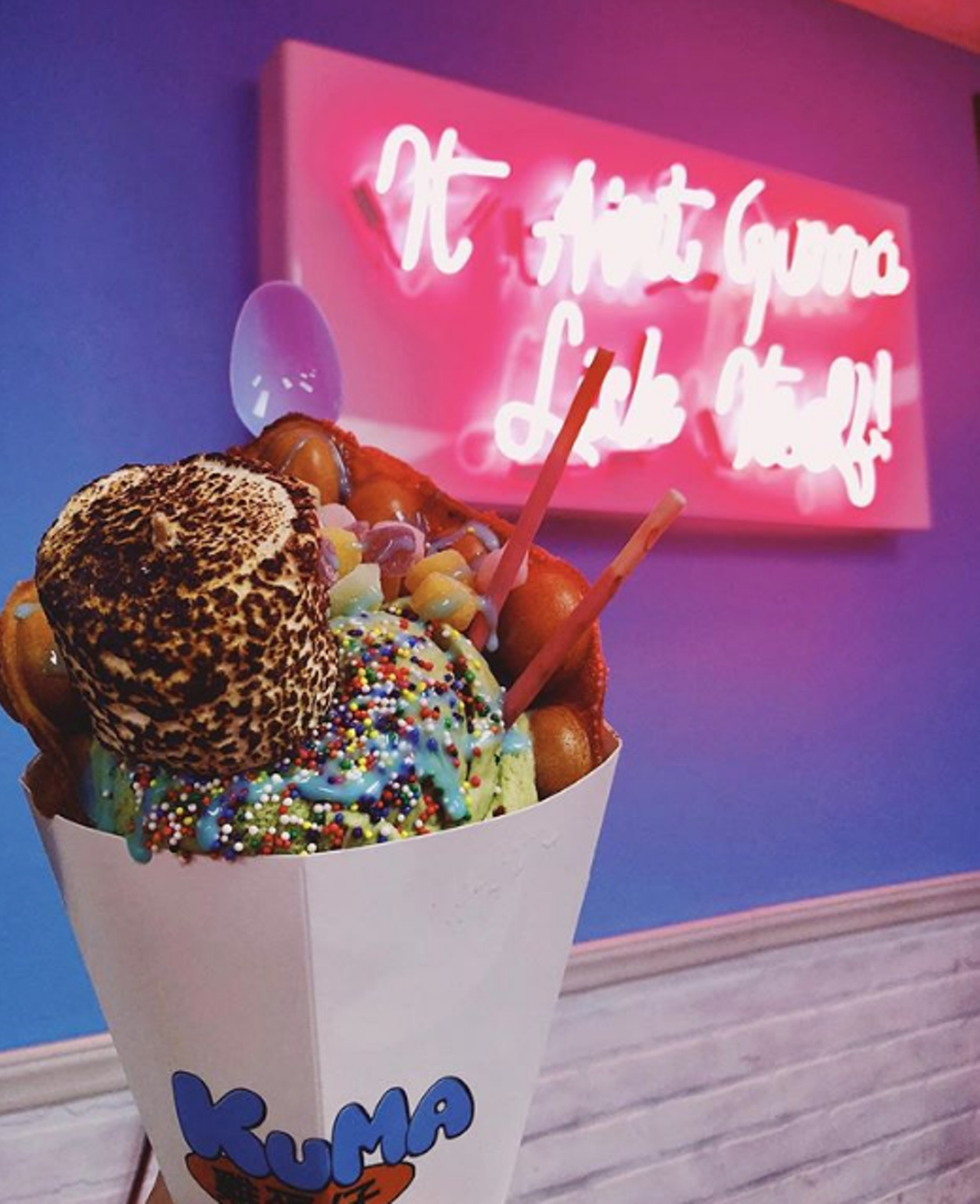 Kuma
Multiple locations, instagram.com/kuma.satx
With one location not too far from the Medical Center and another in Alamo Ranch, peeps to the north have a true treat in their backyard. This colorful chain offers Hong Kong waffles made complete with fun flavors and toppings as you wish.
Photo via Instagram / madele_ine
