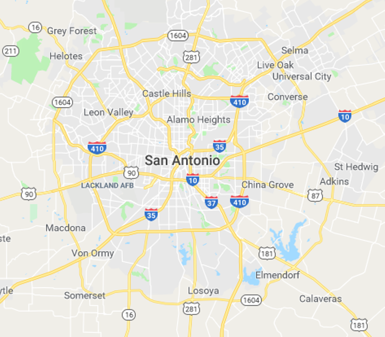 Any part of town not considered the South Side or downtown is pretty much known as a collective “North Side.”
And it’s not until you’re an adult that you realize how big San Antonio is.
Photo via Google Maps