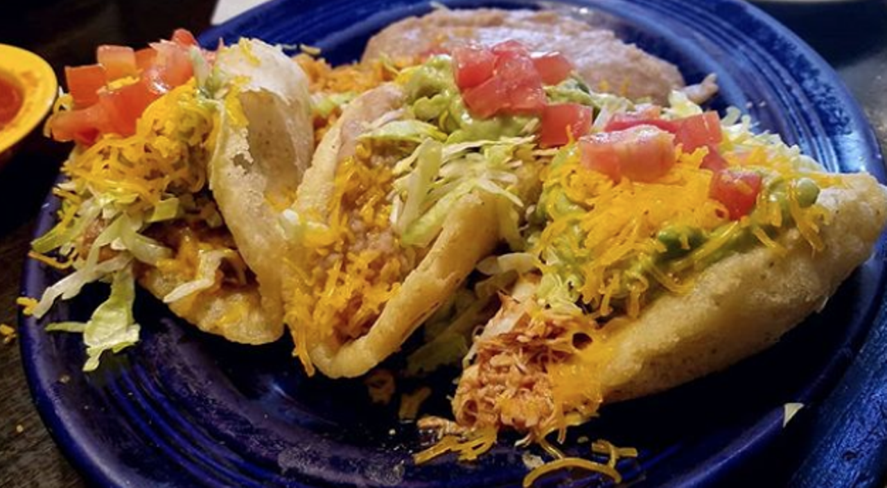 Puffy tacos
If there’s one food that San Antonio can claim, it’s definitely puffy tacos. Ray’s Drive Inn has claimed to have originally made the fluffy tortilla that holds the taco fillings, but many local institutions have perfected their take on the puffy taco. Henry’s Puffy Taco, a literal brother restaurant to Ray’s, is famous for the dish nationally, and has competition in Teka Molina, Los Barrios and Oscar’s Taco House to name a few.
Photo via Instagram / smet313