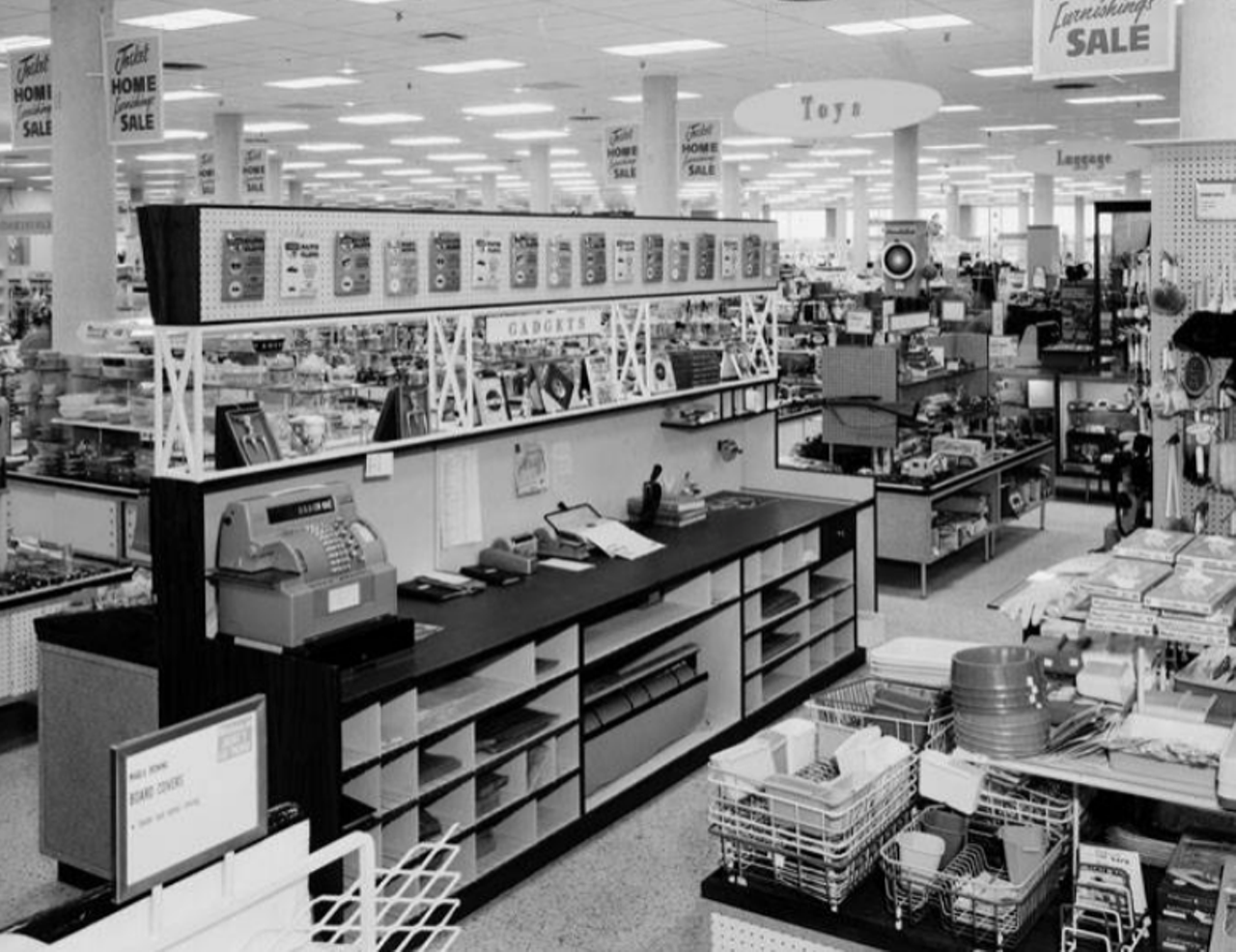 This is what "gadgets" in the home furnishings section looked like in 1957.