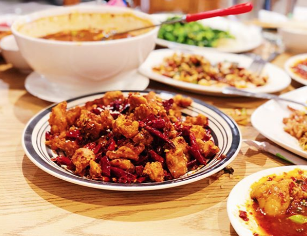 Sichuan Garden
2347 NW Military Hwy, (210) 265-5750, eatsichuan.net
The OG Sichuan spot in SA is still going strong. Try the challenging sliced pig’s ear or duck tongues with jalapeño before retreating to the likes of the (also very good) stir-fried lamb with cumin.
Photo via Instagram / j.a.flora
