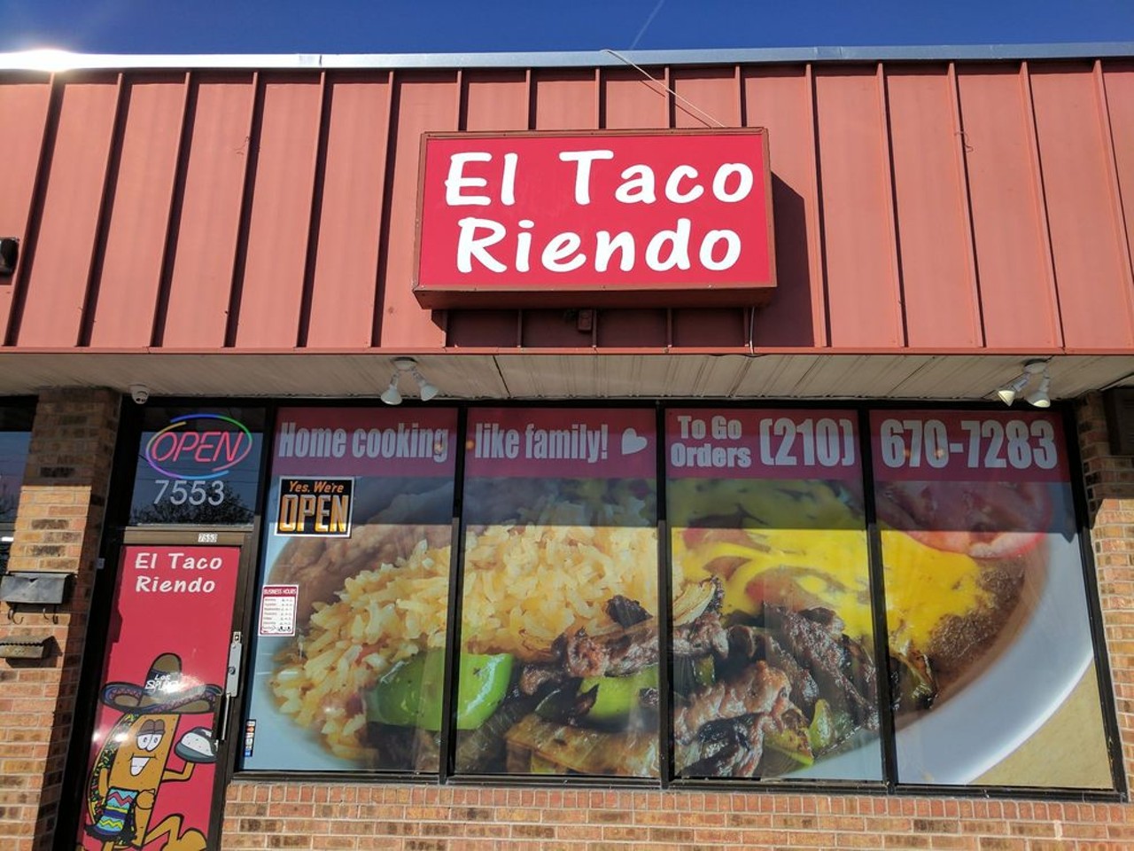 El Taco Riendo
7553 McCullough Ave, (210) 670-7283, facebook.com
Everyone knows that some of the best restaurants are found in strip malls. El Taco Riendo definitely fits the bill. Inside this shopping center outpost you’ll be able to dine in for breakfast or lunch. During the latter, fideo loco is up for grabs. Do yourself a favor and order a bowl of the puro delicacy.
Photo via Yelp / Shawn G.