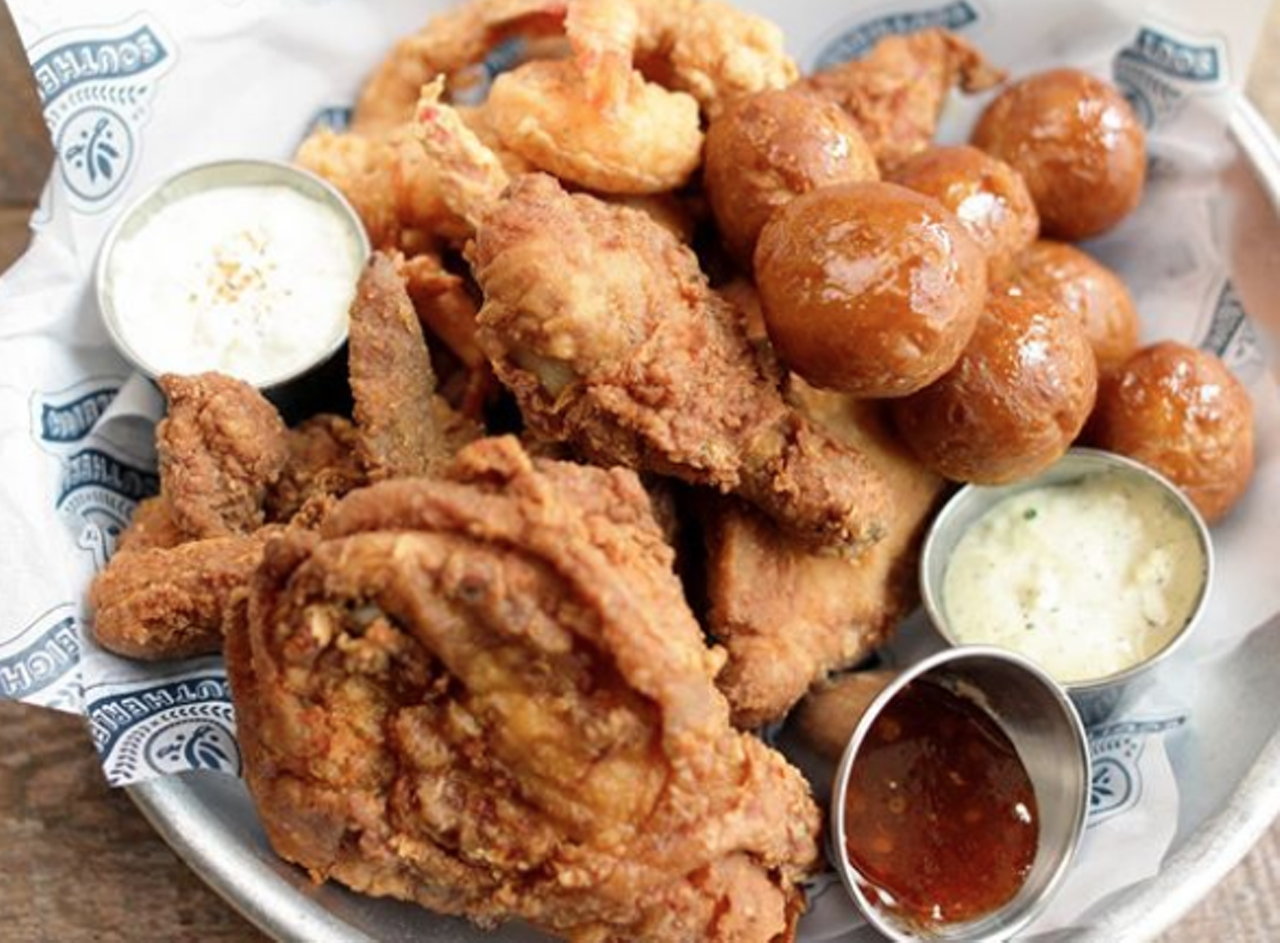 Southerleigh Bird & Biscuit
Southerleigh Bird & Biscuit, a new fast-casual spot from the Southerleigh Restaurant Group, will highlight a Southern favorite: fried chicken. With a well-rounded menu that includes biscuits, oysters and housemade brews and cocktails, locals are sure to pack into the new eatery when it opens at The Rim later this year.
Photo via Instagram / birdbiscuitsatx