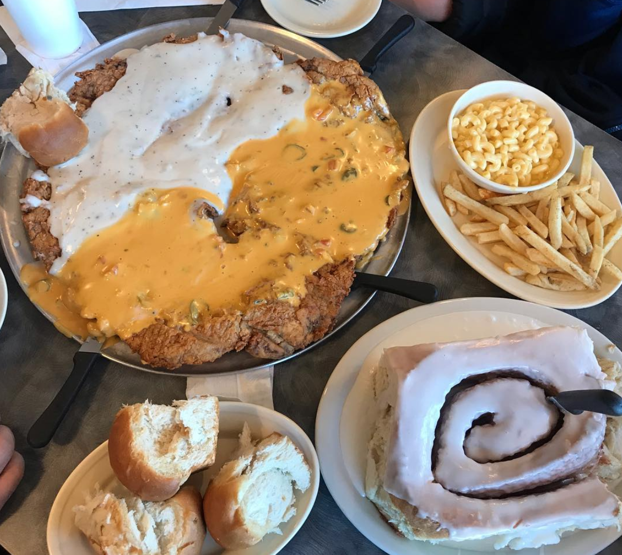 While Lulu’s doesn’t exactly offer an official “challenge,” it does serve up some Texas-sized portions that will definitely challenge you. From the 3.5-pound cinnamon roll to the chicken fried steak the size of a serving tray, these menu items will leave you breathing heavily.
Photo via Instagram / cphantraveler