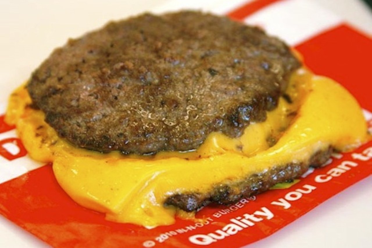 The Flying Dutchman 
What is the Flying Dutchman? Basically, it's a hamburger stripped down at its most minimal. Two slices of cheese are melted between two grilled hamburger patties. Order your Flying Dutchman animal style and it comes with diced onions in addition to In-N-Out's special spread.