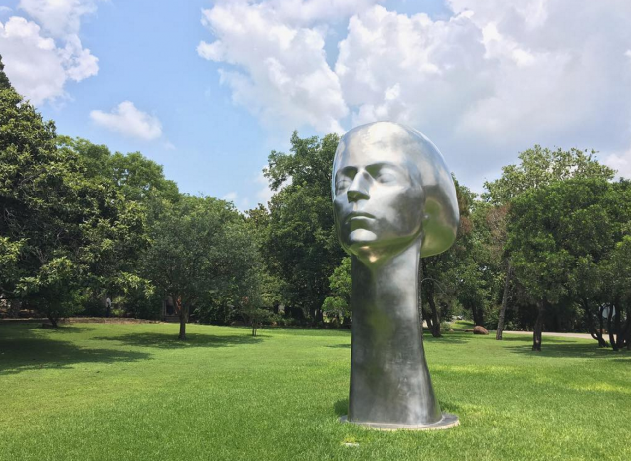 Victoria
6000 N. New Braunfels
Artist: Philip Grausman, 2007
Viewable both form the road and up-close and personal from the grass, Victoria is a stainless steel sculpture of a head on permanent diaplay on the grounds of the McNay Art Museum.
Instagram/vicente_quesada