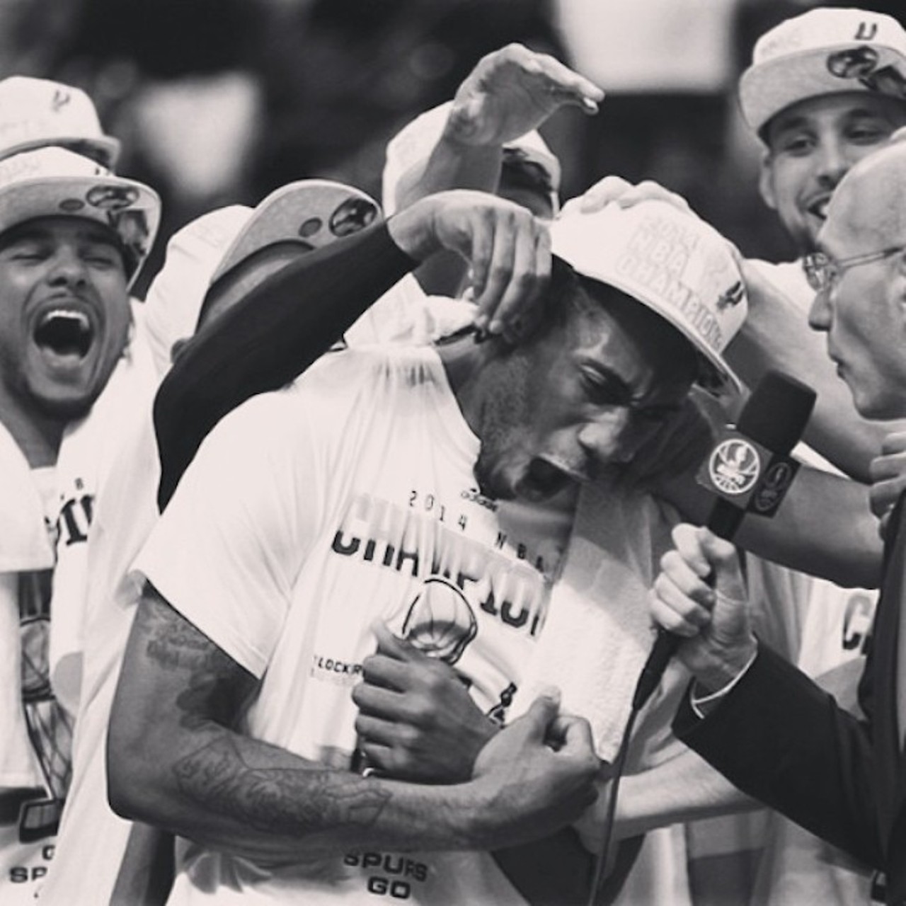 Re-watch a Spurs championship game just to feel joy again. 
Photo via Instagram (carxline__)
