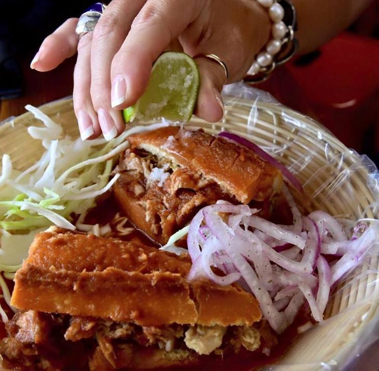 RO-HO Pork & Bread
If you're not getting down and dirty with these torta ahogadas, you're not living. Chef Jorge Rojo makes just about every sandwich, taco dorado and chilaquil order that comes in. 
623 Urban Loop, (210) 800-3487  
Photo via Facebook (RO-HO Pork & Bread)