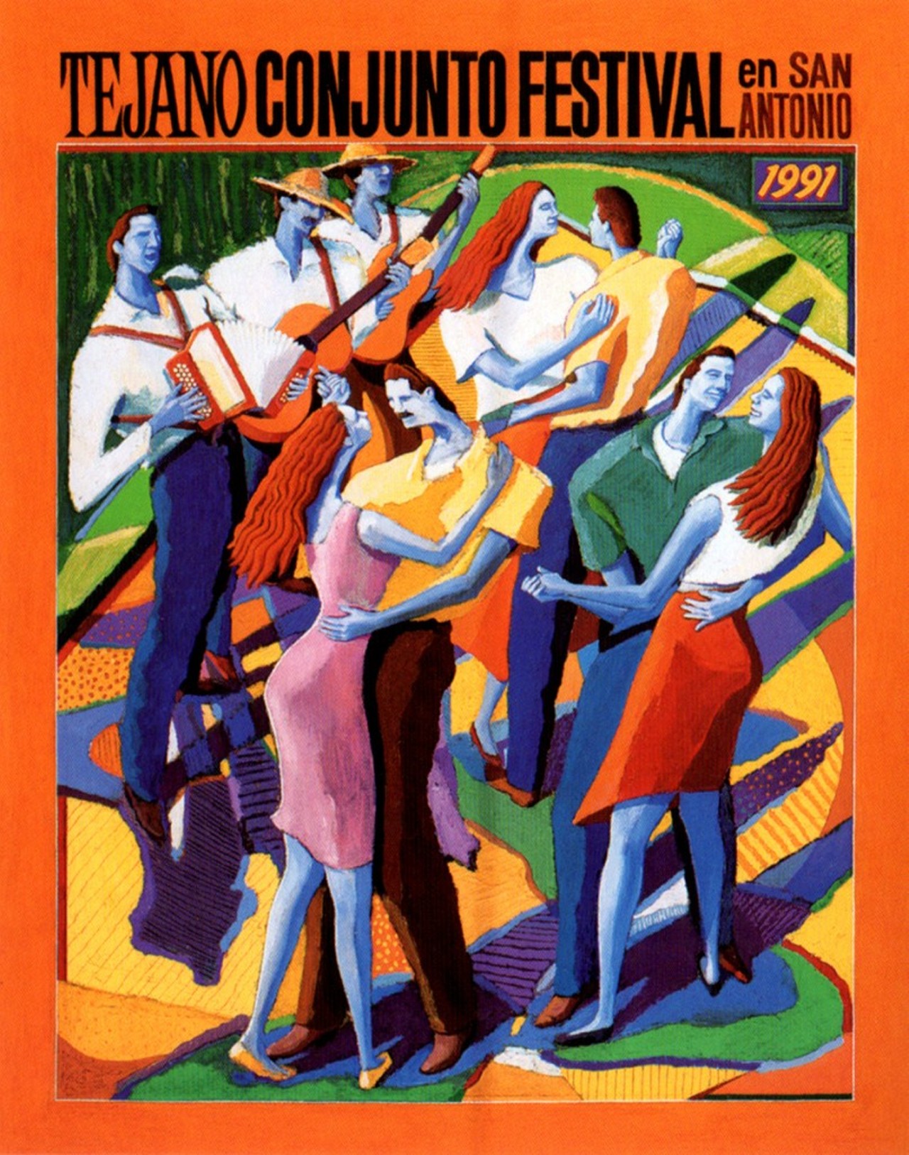 1991 Tejano Conjunto Festival poster by Roger Garcia