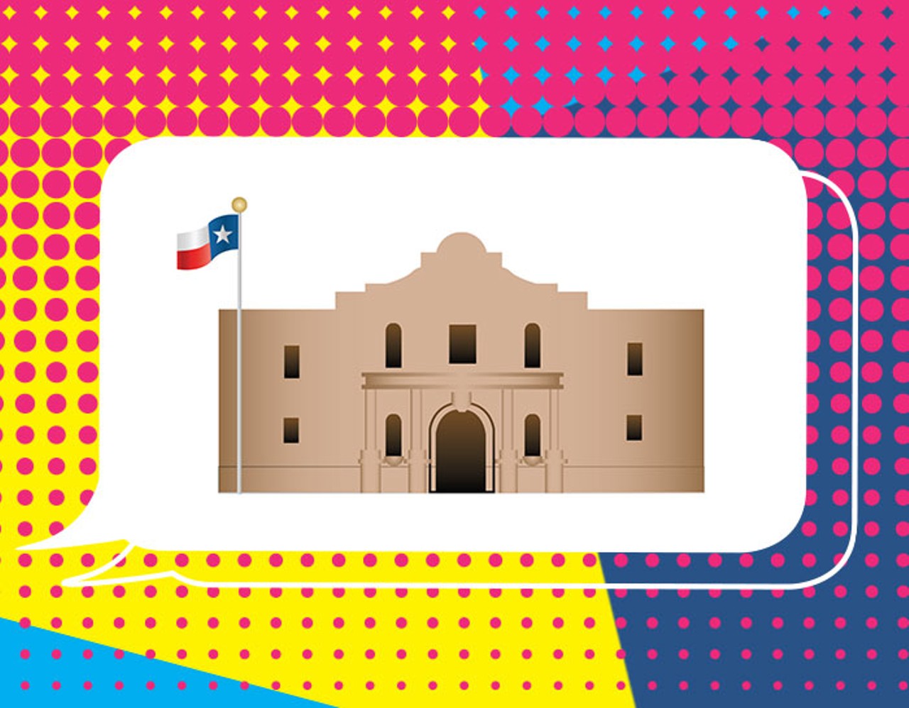 The Alamo
When to use it: We live in the Alamo City &#151; use it whenever you want. There is no inappropriate time for the Alamo emoji; the question is only how many Alamo emojis to use. Spurs win? Alamo emoji. Your car breaks down? Alamo emoji. Wanna get tacos? Alamo emoji. Ironically, since you probably only go to the Alamo when you have family visiting from out of town, you&#146;re least likely to use the Alamo emoji when you&#146;re actually visiting the Alamo. But it&#146;s OK to use then, too.