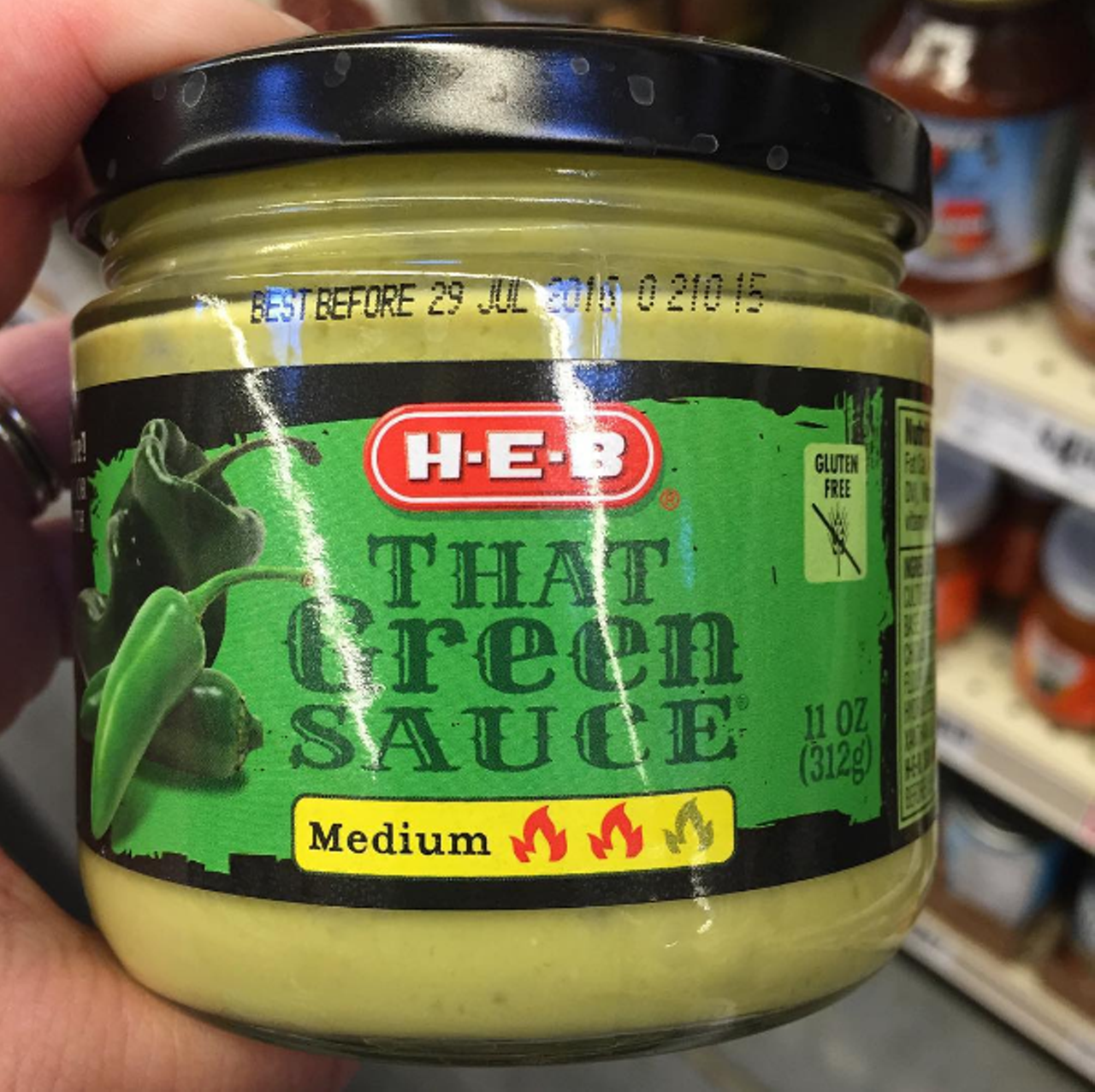 That Green Sauce
It's good on everything: over eggs for chilaquiles, dipped in chips, etc. Put it on fish tacos or over nachos for best results. Who, besides HEB, could create such a magical sauce?
Photo via Instagram, redneckcutie