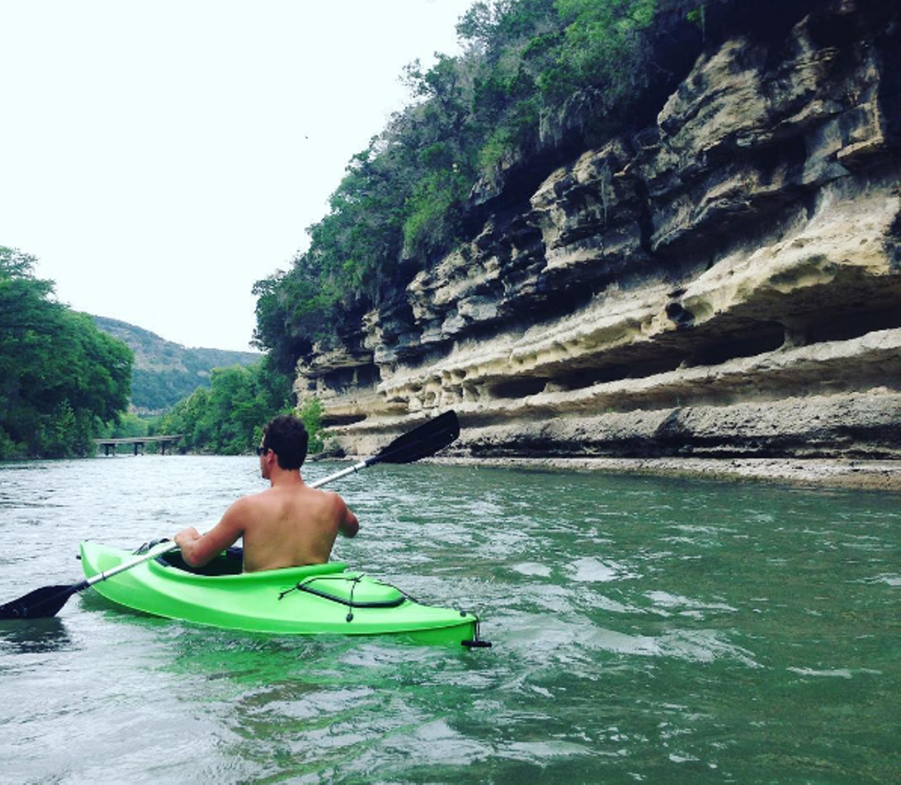 Guadalupe River
Stretching along 230 miles, you have options when it comes to kayaking in the Guadalupe River. We recommend checking out the Nichol's Landing Paddling Trail in Comal County  for a 10 mile route. 
Photo via Instagram (chelsea_miller_)