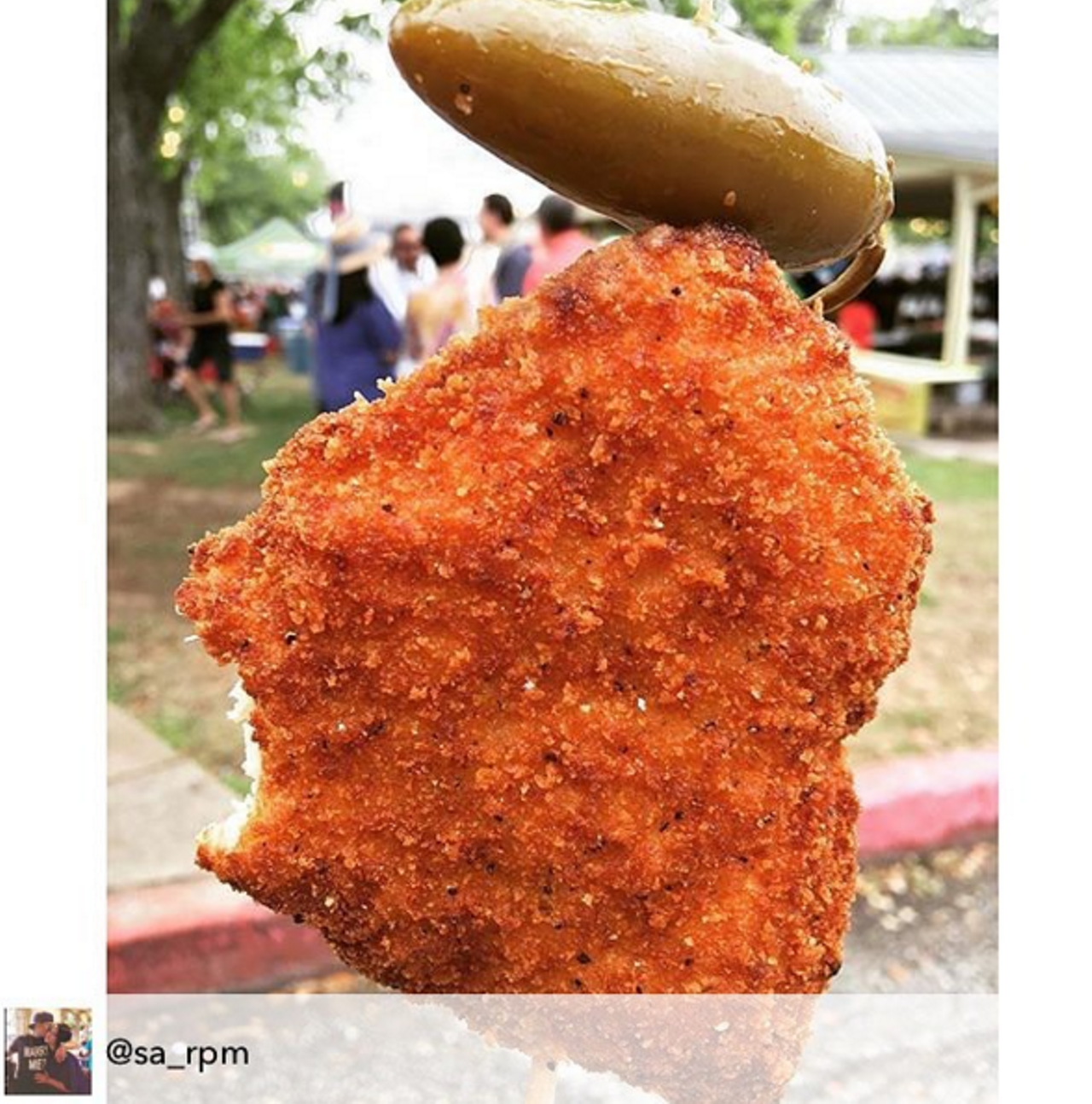 Ladies and gentlemen, the famous Chicken on a Stick. 
Photo via Instagram/visitsanantonio