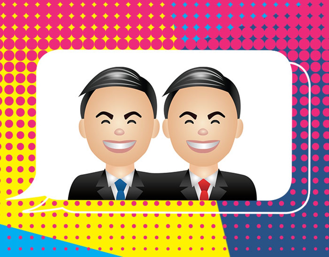 The Castro Twins
When to use it: A quick and easy shorthand for San Antonio&#146;s most powerful twins. Both Congressman Joaquin and Housing and Urban Development Secretary Juli&aacute;n are rumored to be vice presidential candidates for Hillary Clinton. If it happens, you&#146;ll need this emoji. If it doesn&#146;t happen, you&#146;ll still need this emoji &#151; because these guys aren&#146;t going anywhere anytime soon. Also a polite way to indicate that twins are creepy.