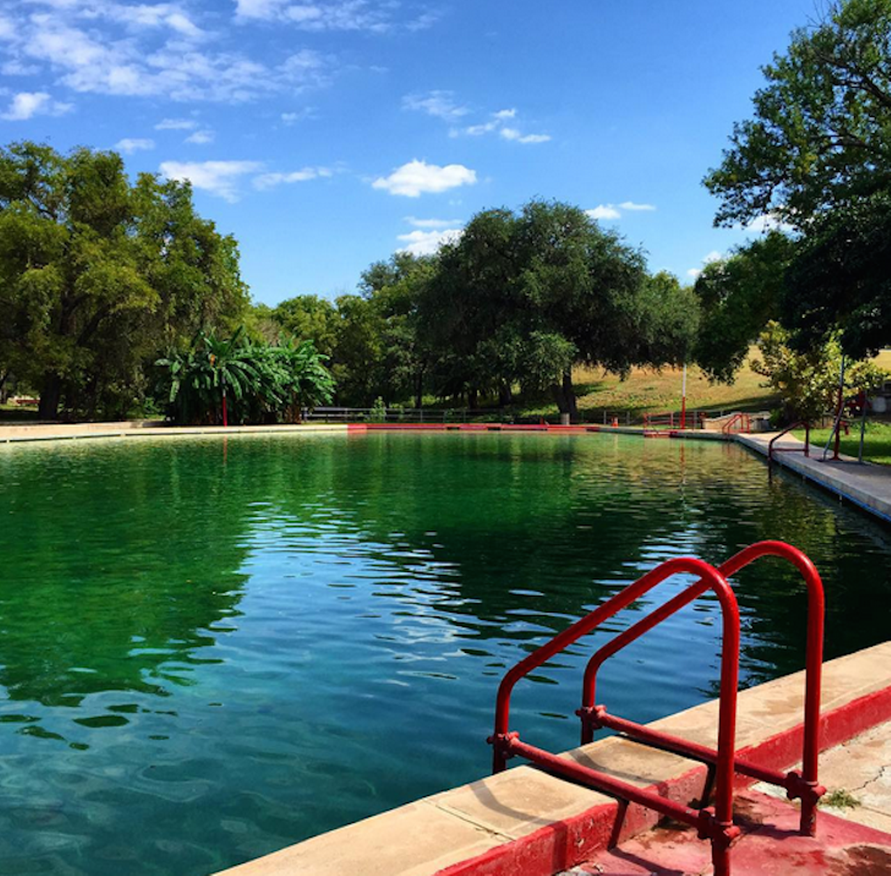 Fort Clark Springs in Bracketville, Texas  
300 US 90, Brackettville, Texas 78832, (830) 563-2493, fortclark.com 
Las Moras Spring feeds this swimming hole, which happens to be the third largest in Texas. A plus? The natural spring keeps the waters at an average 68 degrees year round.
Photo via Instagram (instagramtexas0)