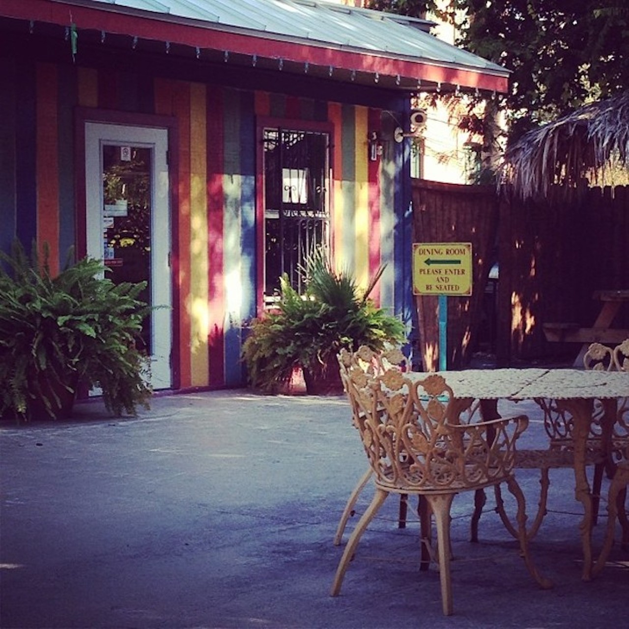 Cascabel Mexican Patio 
1000 S. Saint Mary's St., (210) 212-6456  
Visit this colorful spot for home-style Mexican eats on a sunny day with Spike.  
Photo via Instagram (syeiraq)