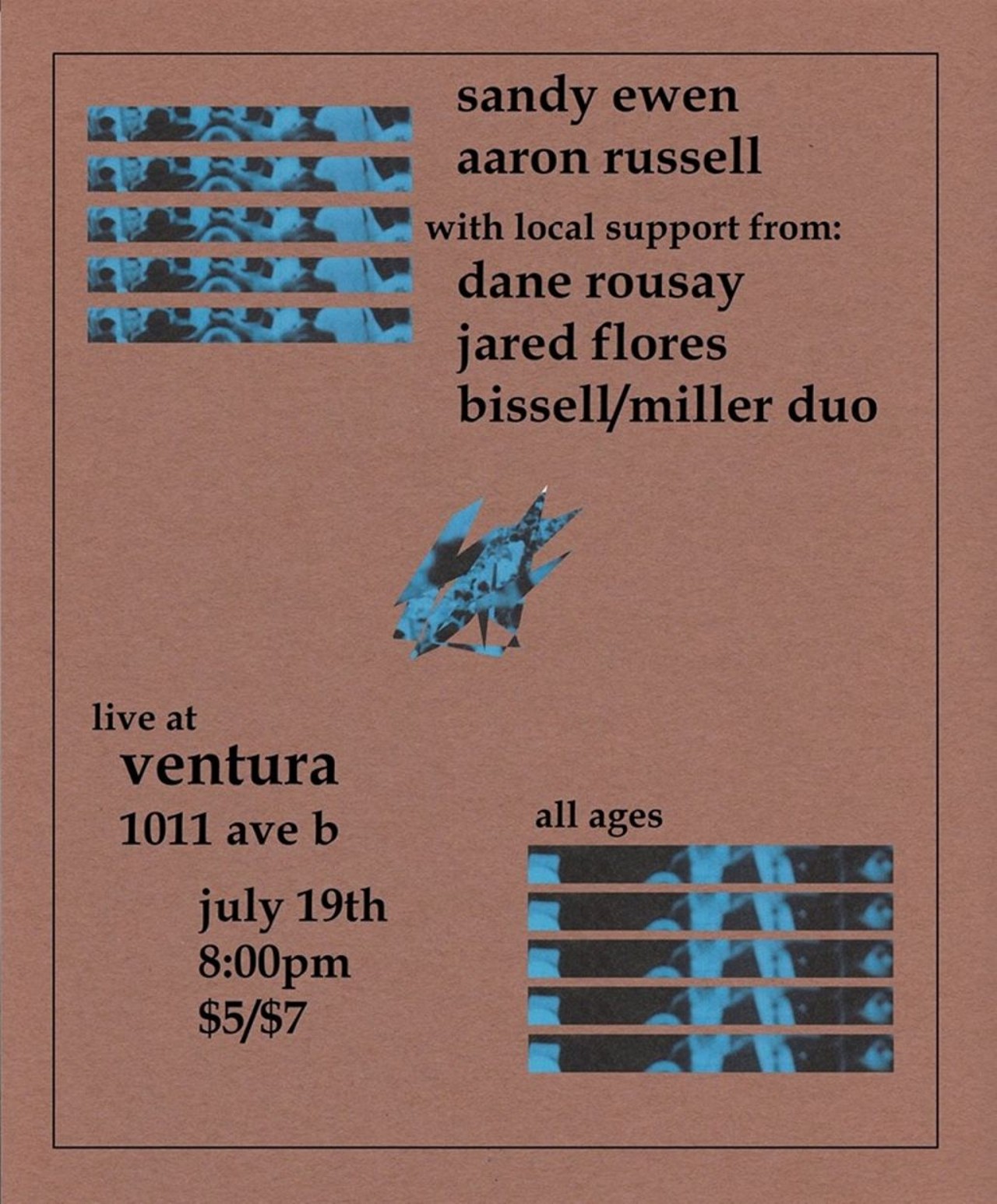 Bissell/Miller Duo, Sandy Ewen 
Wed., July 19, 8 p.m., Ventura, 1011 Ave. B, $5.