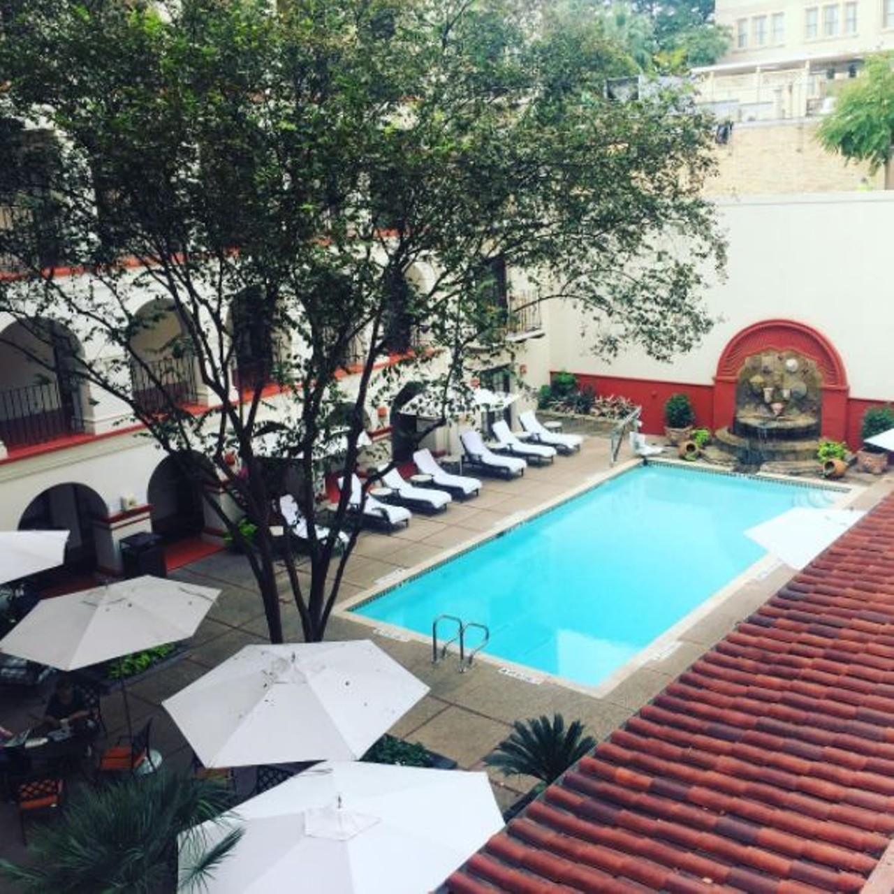 Omni La Mansi&oacute;n del Rio
112 College St, (210) 518-1000,  omnihotels.com/hotels/san-antonio-la-mansion-del-rio
This Riverwalk gem has a courtyard pool that you totally shouldn't sneak into this summer.
Photo via Instagram, ajwoodle