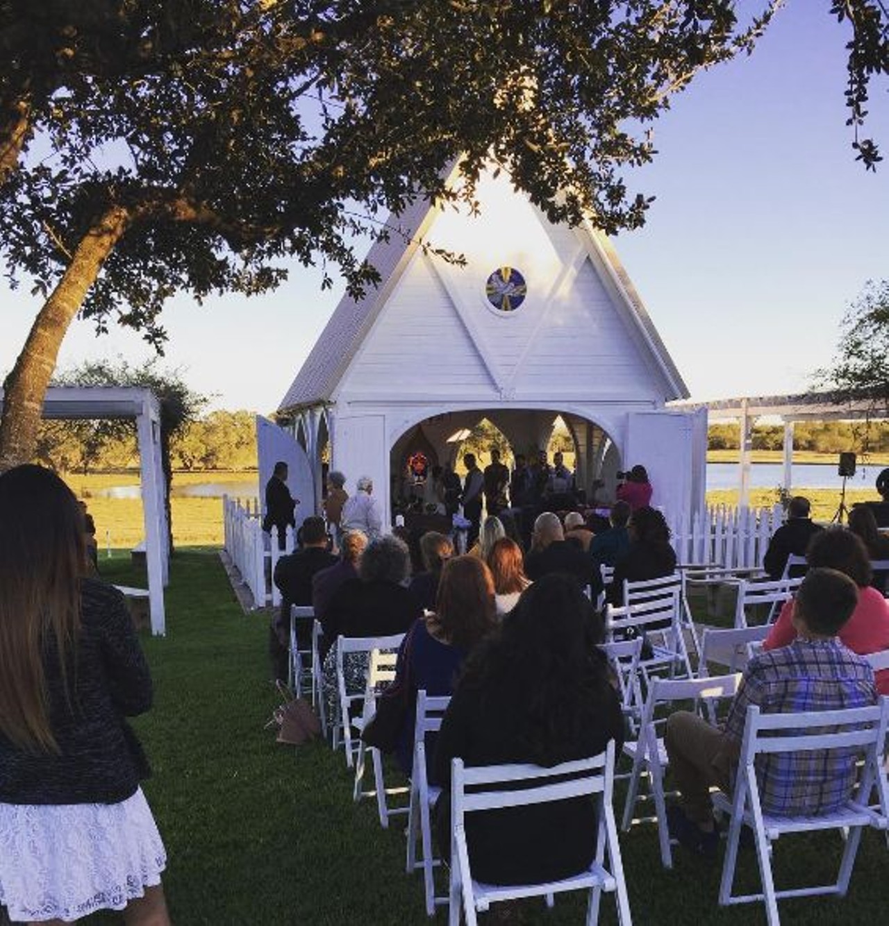 Knolle Farm & Ranch Bed, Barn, & Breakfast
Take your boo down to this little white chapel. The wide front door lets all of your guests see every part of the ceremony.
13016 FM 70, Sandia, knolle.com
Photo via Instagram, jackbishop