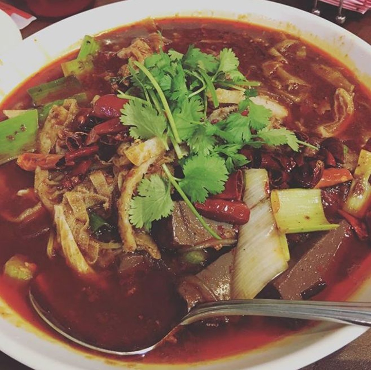 Sichuan Cuisine
2347 NW Military Hwy., (210) 525-8118
The OG Sichuan spot in SA is still going strong. Try the challenging sliced pig&#146;s ear or duck tongues with jalape&ntilde;o before retreating to the likes of the (also very good) stir-fried lamb with cumin.
Photo via Instagram,  w0419