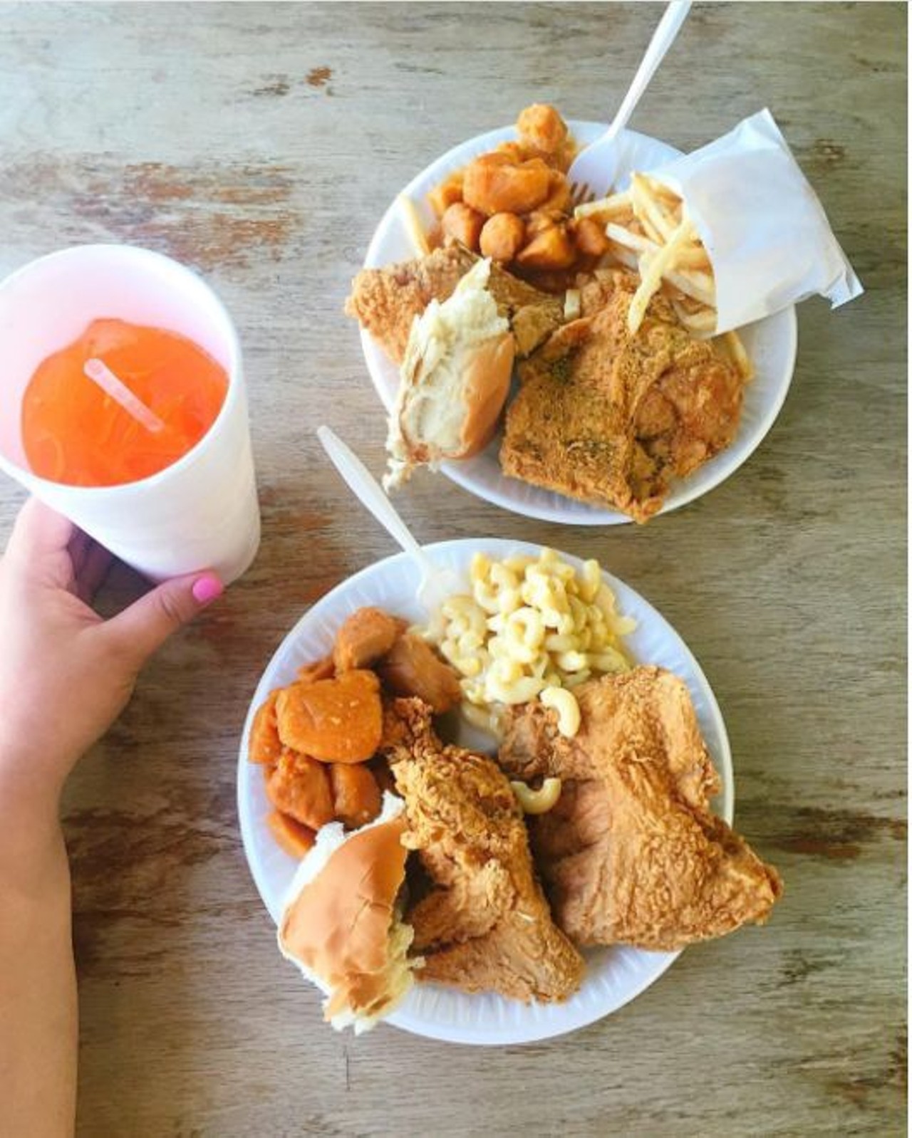 Fried Chicken from  Chatman&#146;s Chicken
1747 S WW White Road, (210) 359-0245
Cheap and delicious. Don&#146;t skip the corn fritters. 
Photo via Instagram, everydayiscaturday
