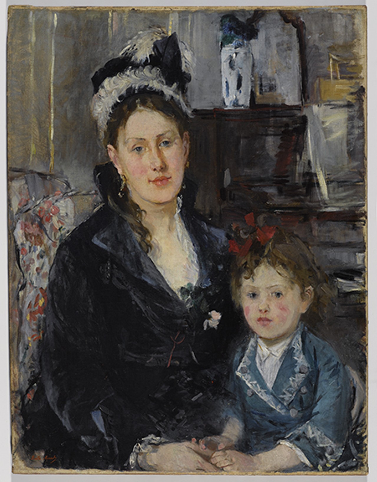 Berthe Morisot (French, 1841&#150;1895). Madame Boursier and Her Daughter, circa 1873. Oil on canvas, 29 5/16 x 22 3/8 in. (74.5 x 56.8 cm). Brooklyn Museum, Museum Collection Fund, 29.30. (Photo: Sarah DeSantis, Brooklyn Museum)