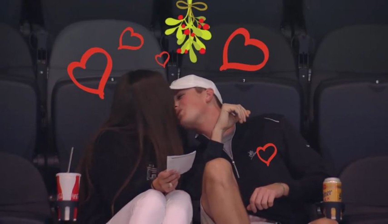Kiss Cam at the AT&T Center 
1 AT&T Center Parkway, (210) 444-5000 
For the most public kiss of all time, head to the AT&T Center and try to get on the Spurs&#146; Kiss Cam during halftime. 
Screenshot via, Youtube