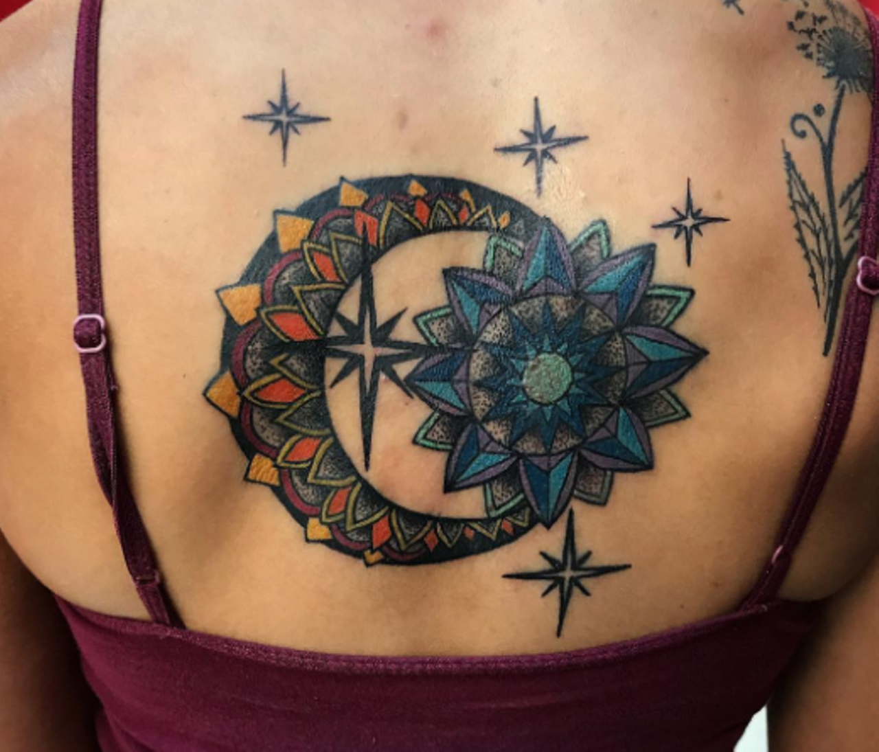 Sun and Moon with Stars. Arc Light Ink tattoos 407 South D… | Flickr