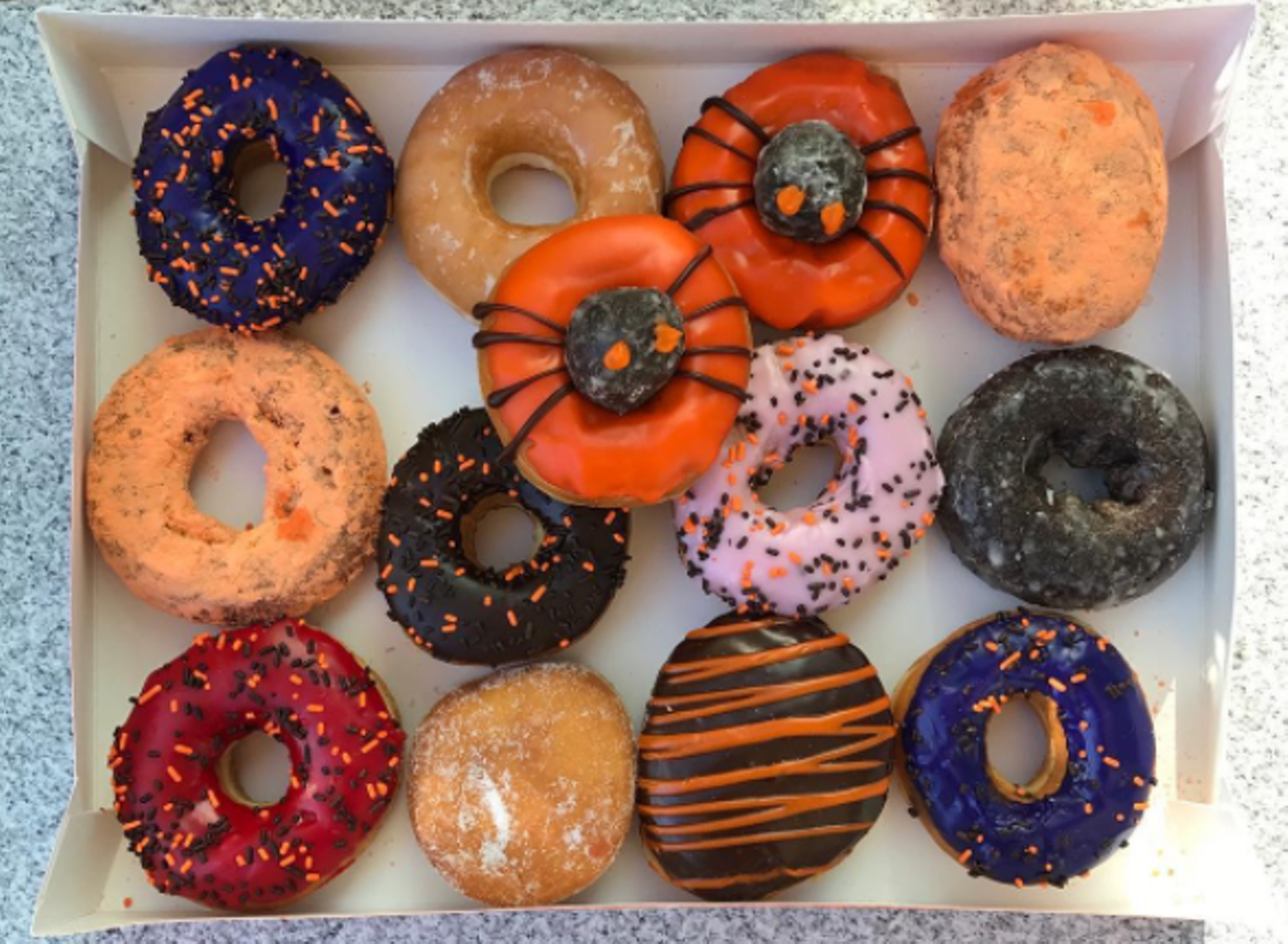 Dunkin’ Donuts
Multiple locations, dunkindonuts.com
Dunkin’ Donuts is celebrating Friday the 13th with Halloween-themed donuts including some with creepy spiders. Score some during October.
Photo via Instagram, dunkindonuts