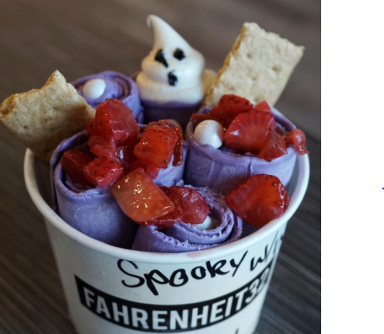 Fahrenheit 32
226 W. Bitters Road, (210) 627-6232, facebook.com
Thai ice cream has never been spookier than those topped with scary ghostly toppings.
Photo via Instagram, safood.e