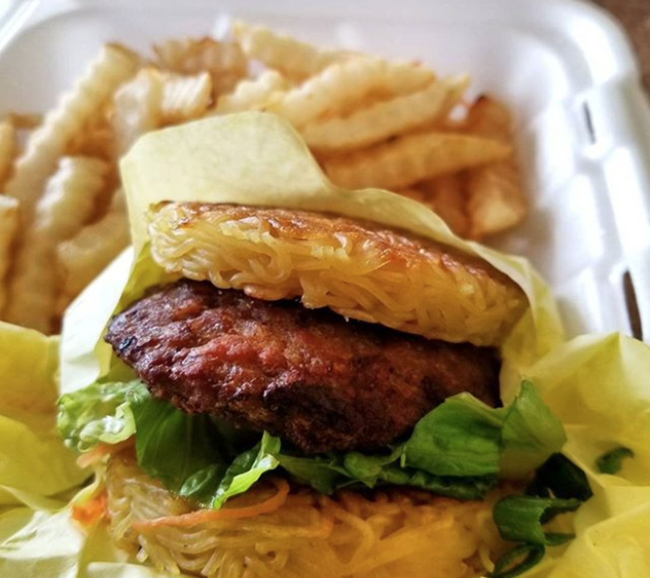 L & L Hawaiian Grill
1302 Austin Hwy #1, (210) 474-6699, llhawaiiangrill.com
With all of the meals automatically coming in Styrofoam containers, L & L is a perfect spot for lunch on-the-go. Go for classics with a twist, like the ramen burger, or opt for a true Hawaiian dish, like the Loco Moco (hamburger patties over white rice, topped with 2 eggs, covered with brown gravy).
Photo via Instagram / meatsquadtx