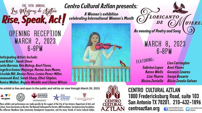 14th annual Mujeres de Aztlan exhibition: Rise, Speak, Act.
