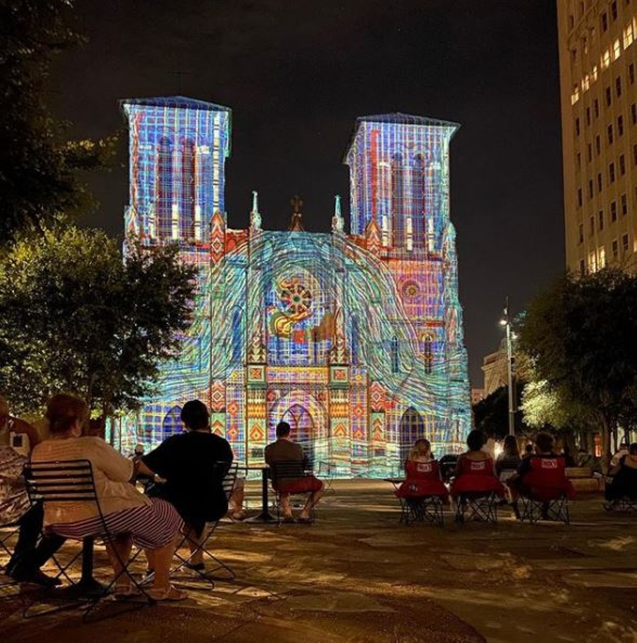 Experience San Antonio: The Saga
115 N Main Ave, (210) 225-9800, mainplaza.org
Vibrant colors and stunning visuals take over the side of San Antonio’s beloved San Fernando Cathedral in this free show, open to the public. In just 24 minutes, French artist Xavier de Richemont’s video art projection takes viewers through the historical discovery, settlement and development of San Antonio.
Photo via Instagram / zach_goebel