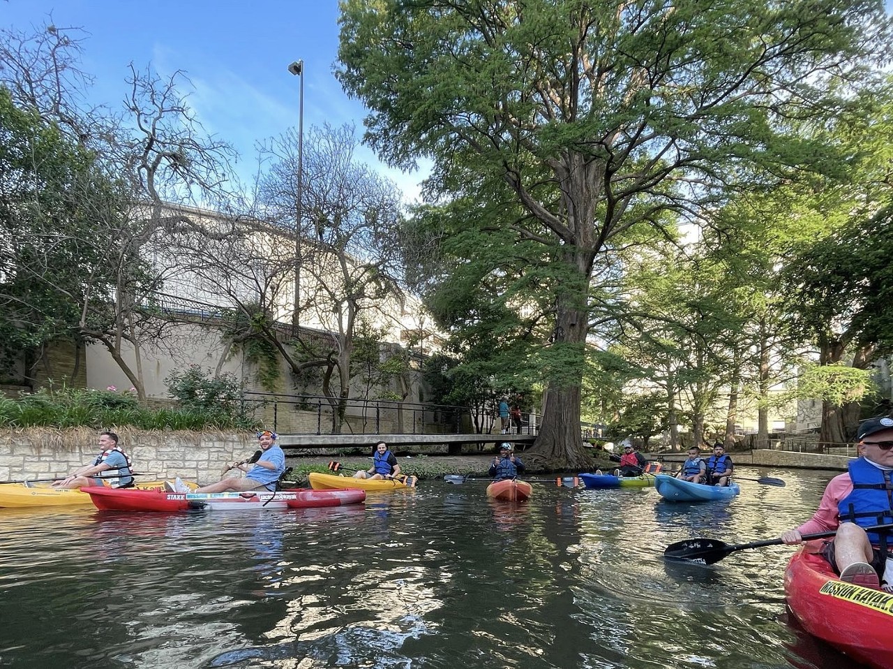 Kayak the San Antonio River
Looking for some water-centric entertainment? You can paddle down scenic stretches of the river downtown — both through the River Walk and the King William District. Mission Kayak provides guided and unguided kayak rentals from March through October, or you can take your own kayak to paddle select parts of the river!