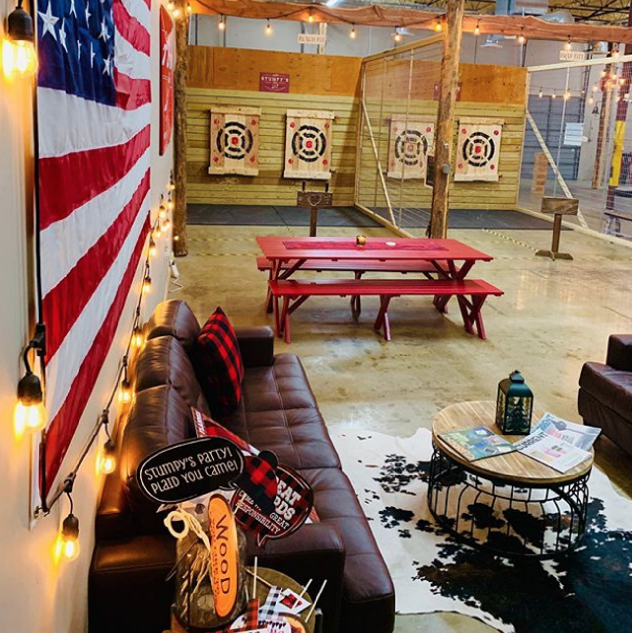 Try your hand at axe-throwing
758 Isom Road, (210) 693-6900, stumpyshh.com
Engage in the challenging activity of axe-throwing on the next rainy day. While there’s a growing number of options to choose from in San Antonio, you’re likely to have a testosterone-filled blast at Stumpy’s Hatchet House. Here you’ll be able to get boozy (it’s BYOB), throw some axes and of course stay dry.
Photo via Instagram / stumpyssat