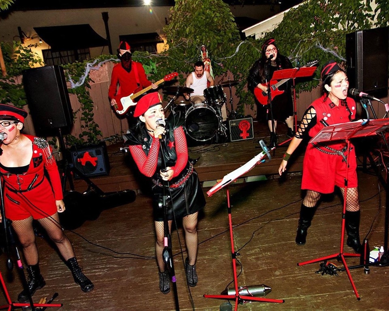 La BotanicaThis queer, feminist vegan eatery and community gathering space was also the venue for some forward-thinking events during the 2010s, including drag shows and Chicana punk festivals. Pictured here: The Canción Cannibal Cabaret performing at Black and Brown Punk Fest TX 2018