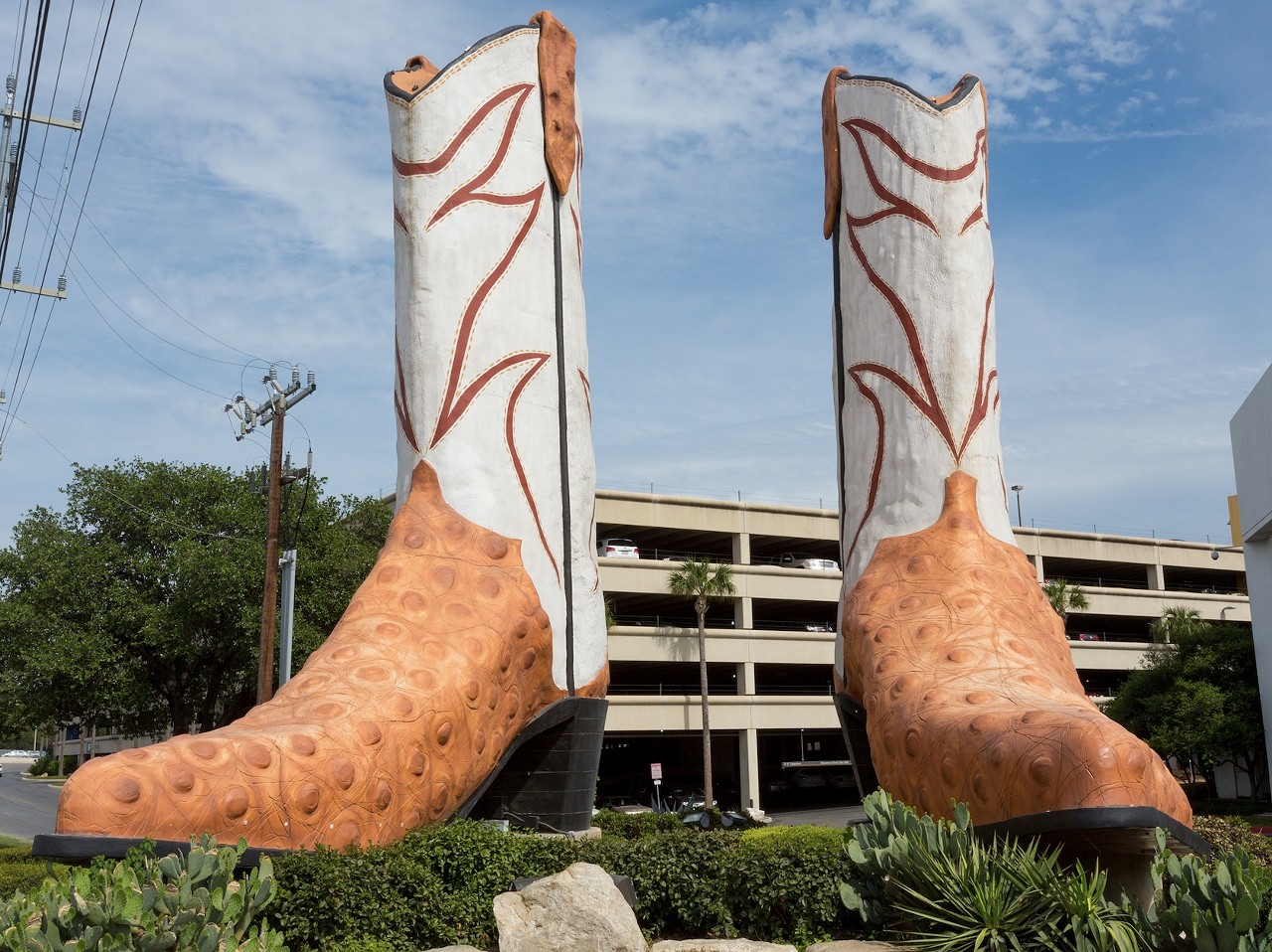 San Antonio is home to the World's Largest Cowboy Boots. 
Made by the larger-than-life artist Bob "Daddy-O" Wade, these boots were installed at North Star in 1979 and officially made it into the Guinness Book of World Records as the World's Largest Cowboy Boots four decades later.