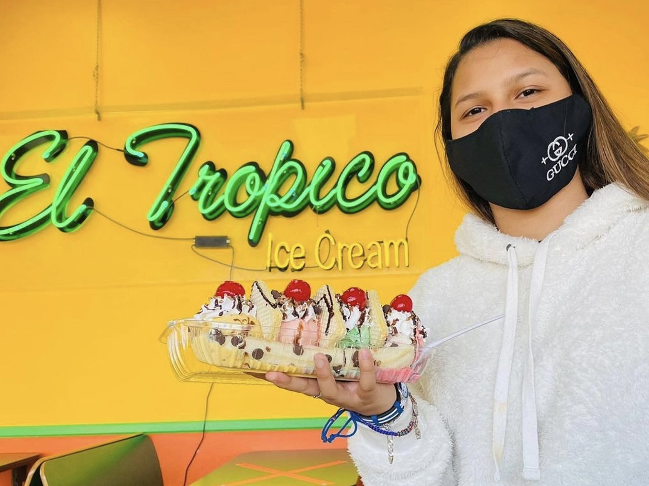 El Tropico
Multiple Locations, facebook.com/ElTropicoIceCream
Perfect for cold treats like ice cream, shaved ice and milkshakes, El Tropico is also a prime spot for bionicos and chilindrinas. The shop also has decked-out nachos made from Tostitos, Hot Cheetos and conchitas.