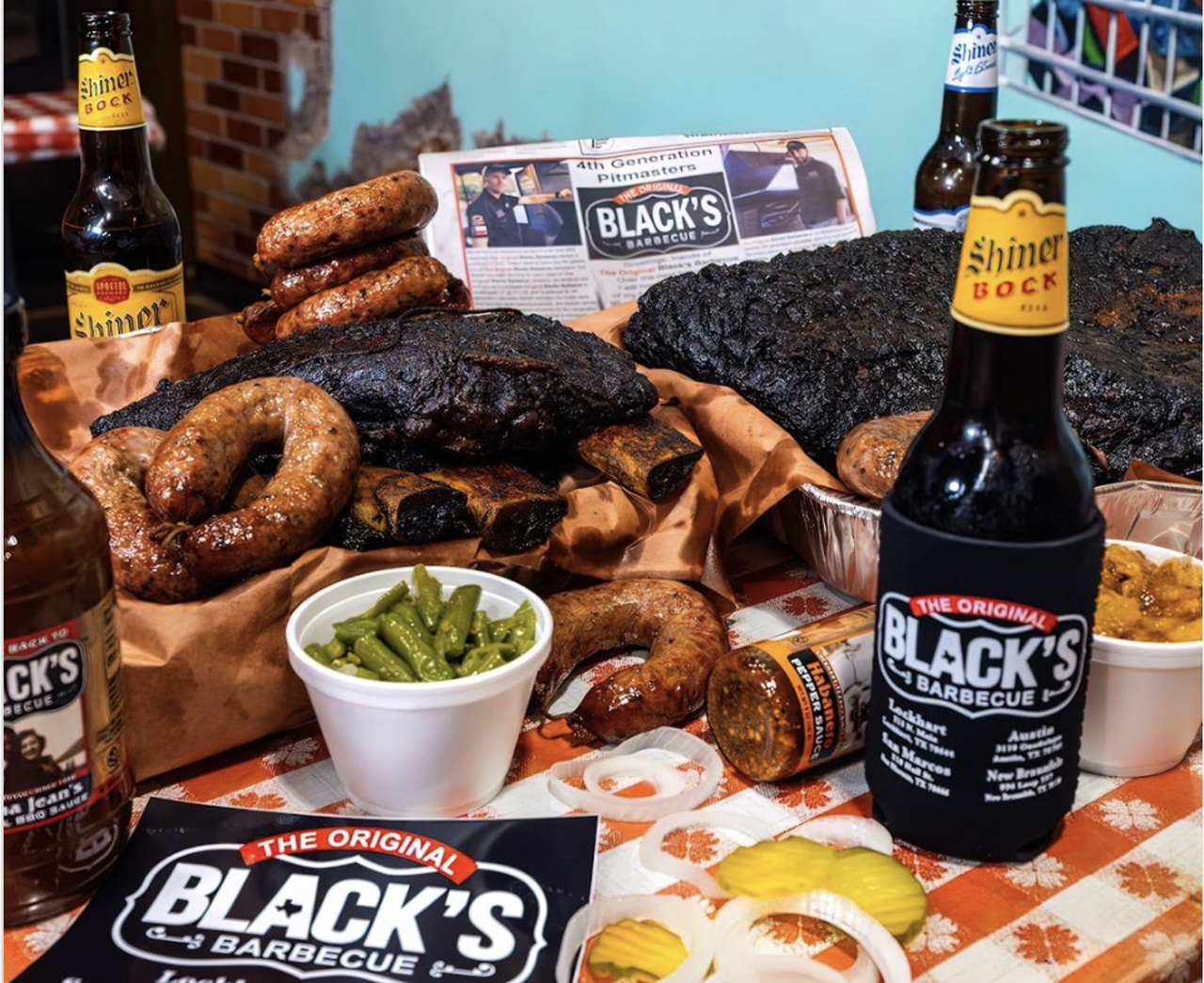 Black’s Barbecue
215 N. Main Street, Lockhart, (512) 398-2712, blacksbbq.com
Black’s Barbecue applies generations of barbecue knowledge to cook up brisket, sausage, turkey, beef ribs, chopped beef and pork ribs. You've got to go for all the flavors, like jalapeño sausage and sweet cream corn.
Photo via Instagram / blacksbbq