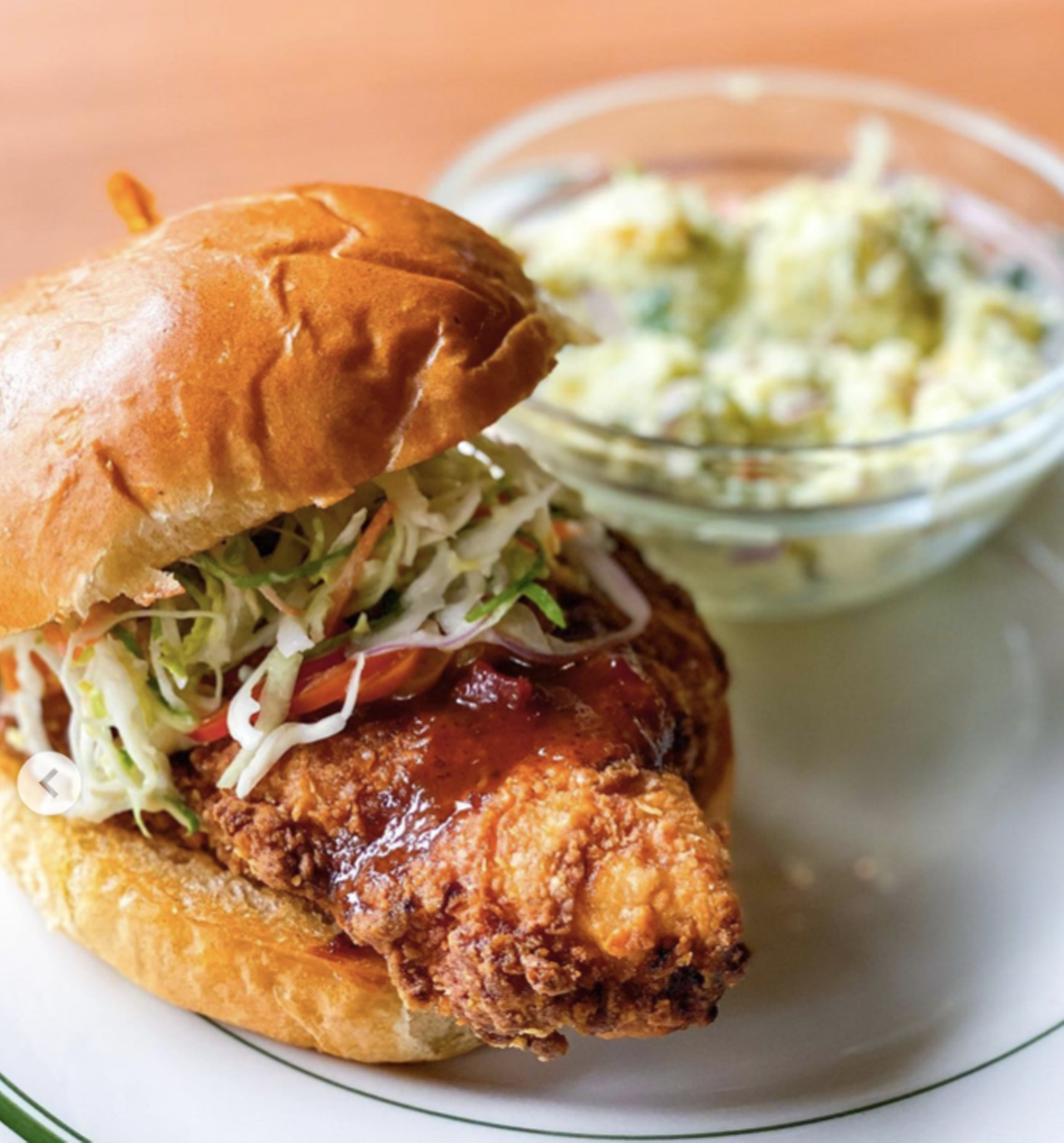 The Hayden
4025 Broadway, (210) 437-4306,  thehaydensa.com
The Hayden offers a matzah meal crusted, tahini slaw and harissa sauce topped fried chicken sandwich that can easily become “the usual.” You can even get it grilled if you just aren’t feeling fried.  
Photo via Instagram / stine.eats