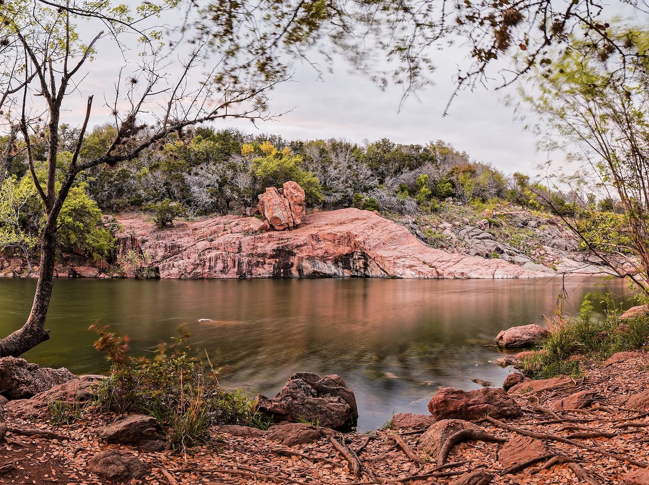Inks Lake State Park
3630 Park Road 4 West, Burnet, (512) 793-2223, tpwd.texas.gov
North of Austin, Inks Lake is a prime spot to appreciate nature. With a variety of trees and plants — cedar, live oak, prickly pear cacti and yucca — the landscape is absolutely gorgeous. Park-goers can enjoy camping, backpacking, picnicking and hiking. Just make it a point to swing by the Devil’s Waterhole for some scenic waterfall views.