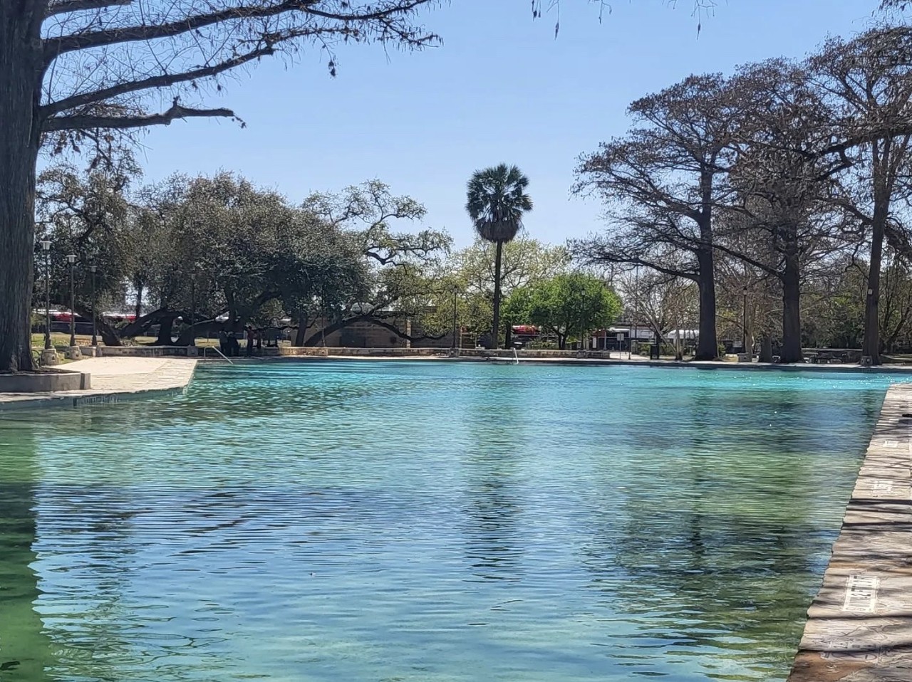 Take a swim at San Pedro Springs Park Pool
2200 N. Flores St., (210) 732-5992, sanantonio.gov 
Looking to spend a day in the poolside shade at a history-filled park smack-dab in the middle of San Antonio? Look no further than San Pedro Springs Park Pool. The spring-fed pool was built as a part of the historic park’s overall renovation in 1915-20, replacing what was once a lake bed. There’s no fee for San Antonians looking to jump in this cold and refreshing water hole this summer.