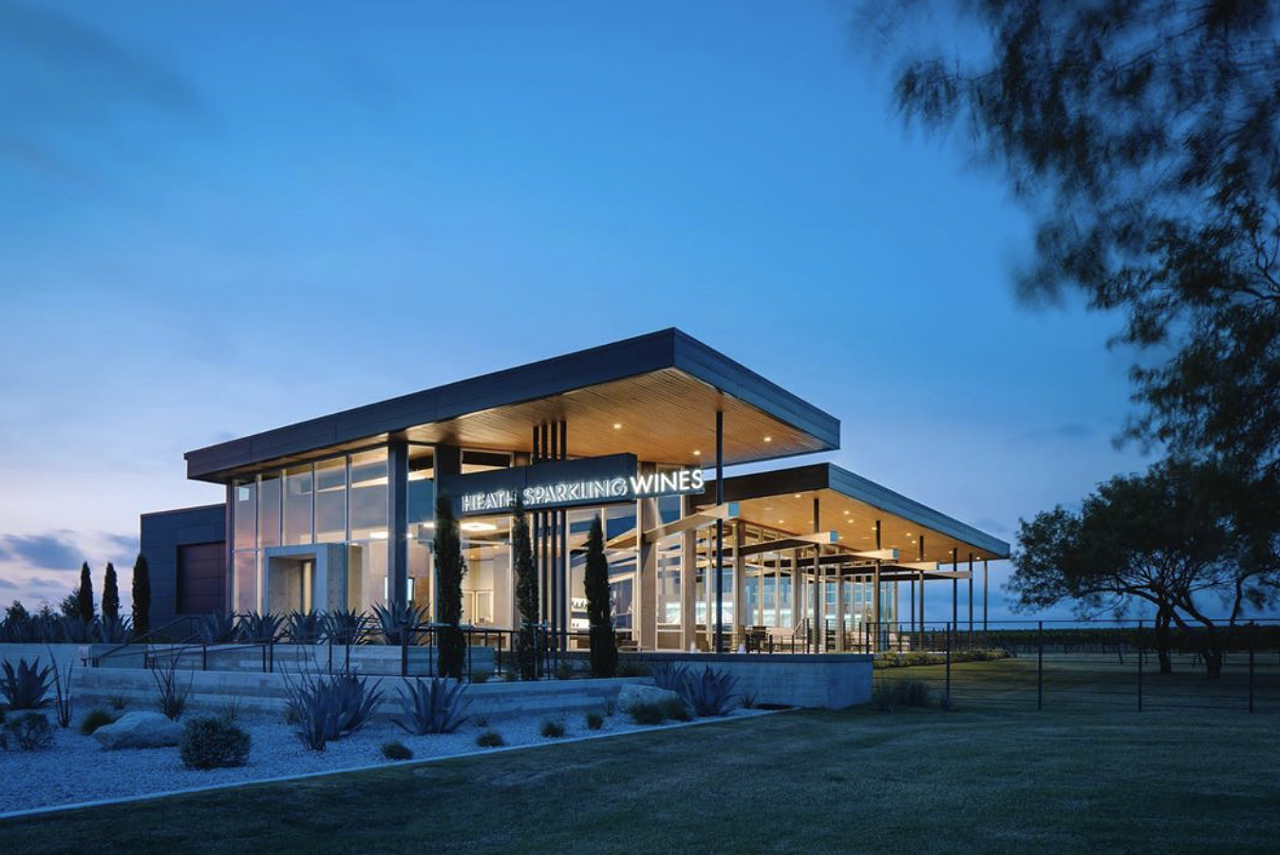 Heath Sparkling Wines
10591 East US, US-290, Fredericksburg, TX, (830) 304-1011, heathsparkling.comIn 2019, construction was completed on the  dramatic, modern venue that houses Heath Sparkling Wines, the first winery in Texas dedicated to sparkling wines. The first and only wine destination of its kind in the Lone Star State is beautiful with ample outdoor seating and bubbles galore.
Photo via Instagram / heathsparklingwines