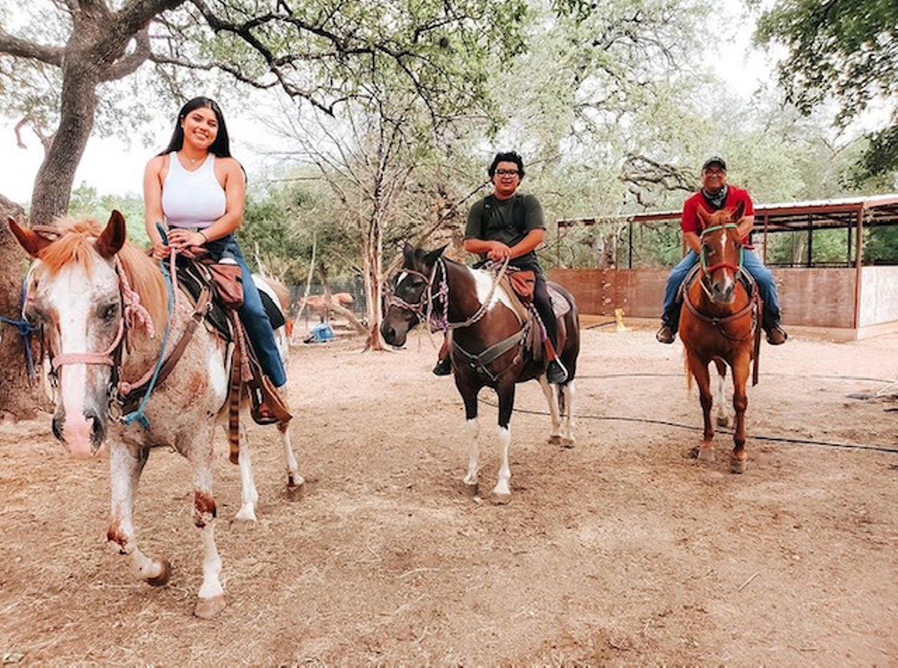 Westcreek Trail Rides 12230 Westcreek Oaks Drive, (210) 616-6585, westcreektrailrides.com  San Antonio horseback riding center Westcreek Trail Rides offer guided trips through wooded trails just west of Sea World. Trail rides, suitable for all ability levels, are $40 per person, or $30 per person in a group.