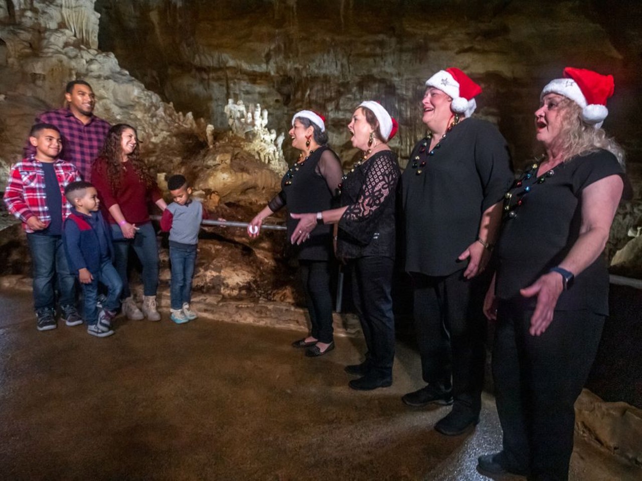 Listen to underground caroling
Natural Bridge Caverns’ Christmas at the Caverns is a popular way to celebrate the holidays. Guests will find holiday lights scattered about the grounds as well as fun activities like caroling in the caverns, story time with Mrs. Claus and a maze to find Santa’s reindeer.