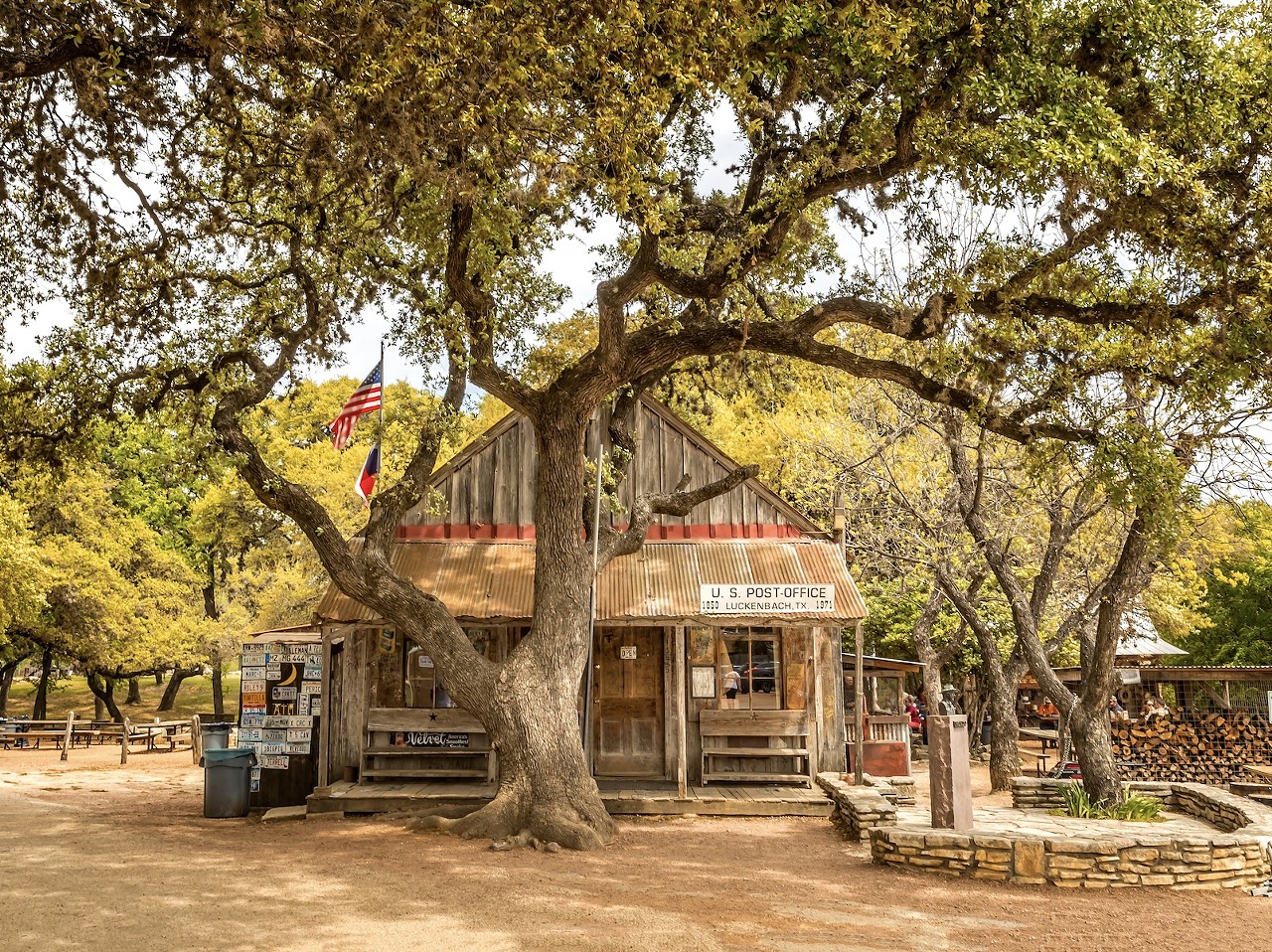 Luckenbach
About a 1 hour drive north of San Antonio
Let's go to Luckenbach, Texas — as Waylon and Willie and the boys would say. This Hill Country town near Fredericksburg, made famous by the 1977 country song of the same name, is for those looking for a quiet weekend getaway. Travelers can visit the old community trading post and two-step at the town's famous music hall or try an array of Texas wines at one of the many vineyards in the area.