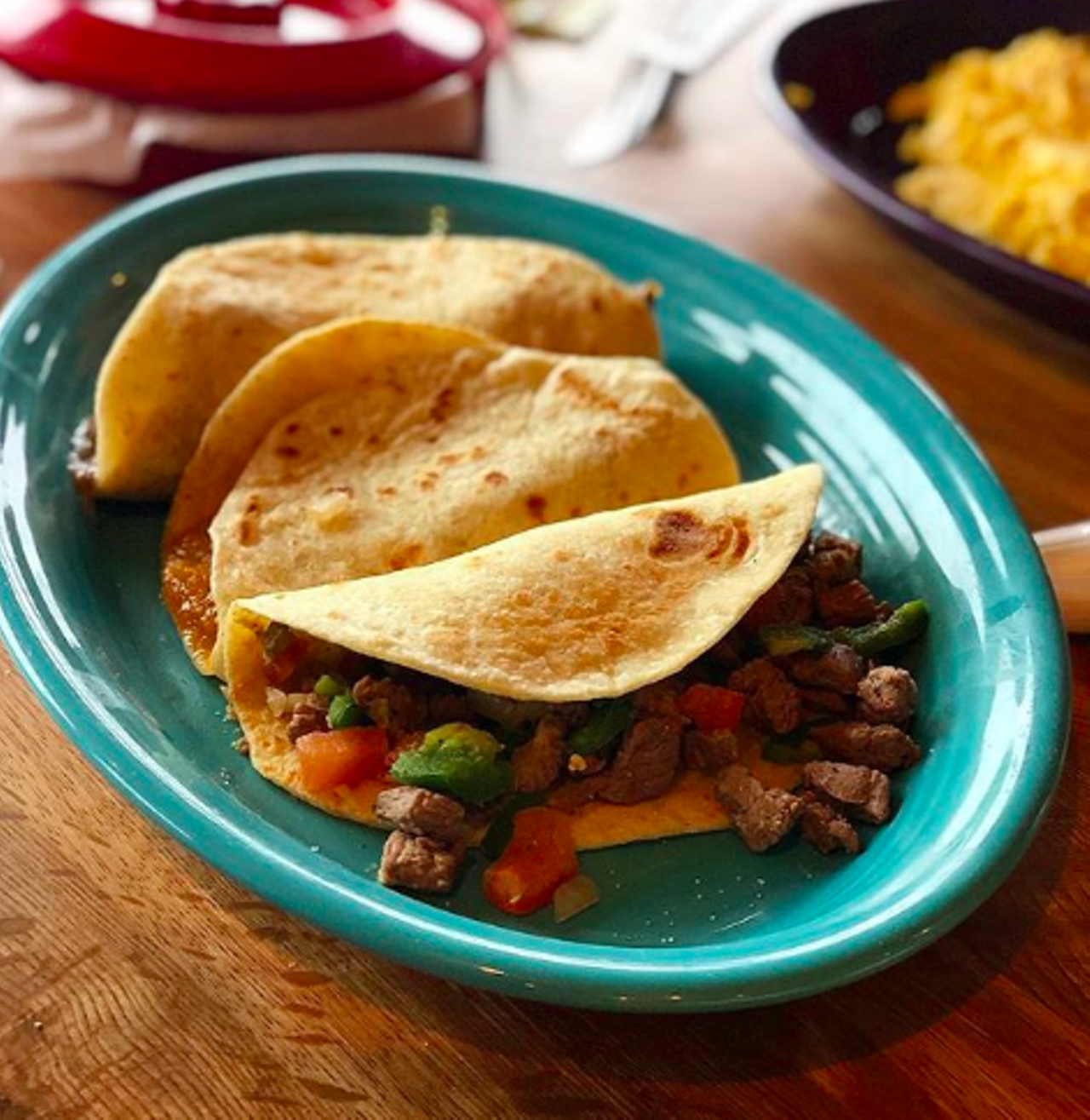 Sarita’s Mexican Restaurant
Multiple locations, saritastexmex.com
With eighteen different breakfast taco choices and tasty lunch tacos, you’re sure to find something at Sarita’s when that taco craving hits. They’ve also got a great online ordering system, so you can order and enjoy approximately all the tacos from the privacy of your own home.
Photo via Instagram / markasoria