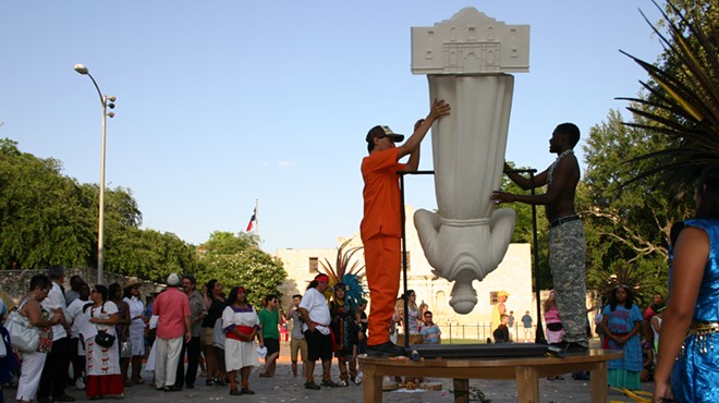 Rolando Briseño's work includes Spinning San Antonio Fiesta, a 2011 performance at the Alamo.