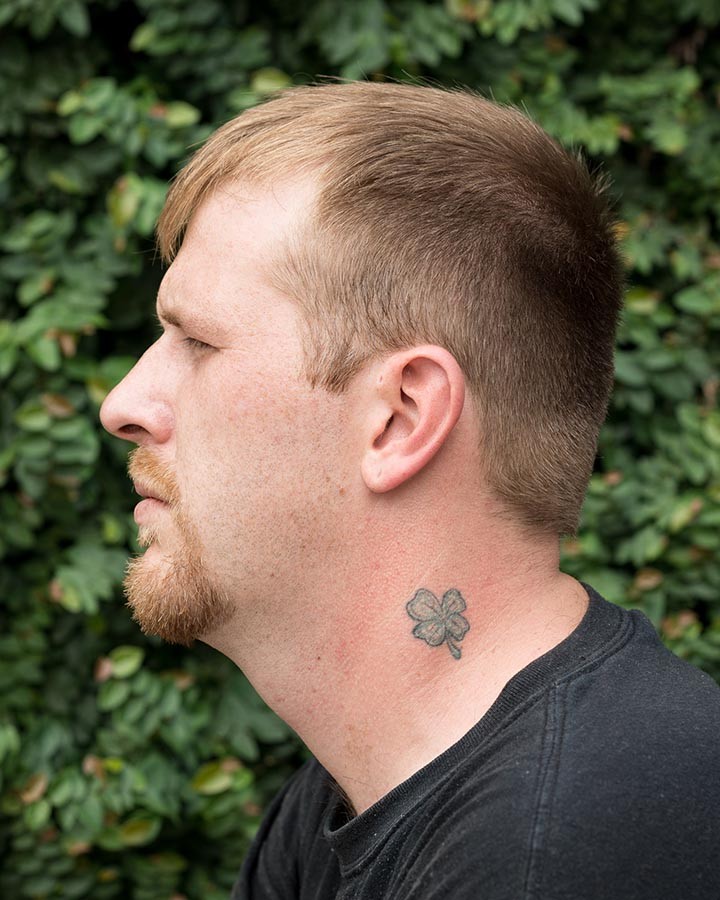 A lucky tattoo on the neck of a contributor - COURTESY